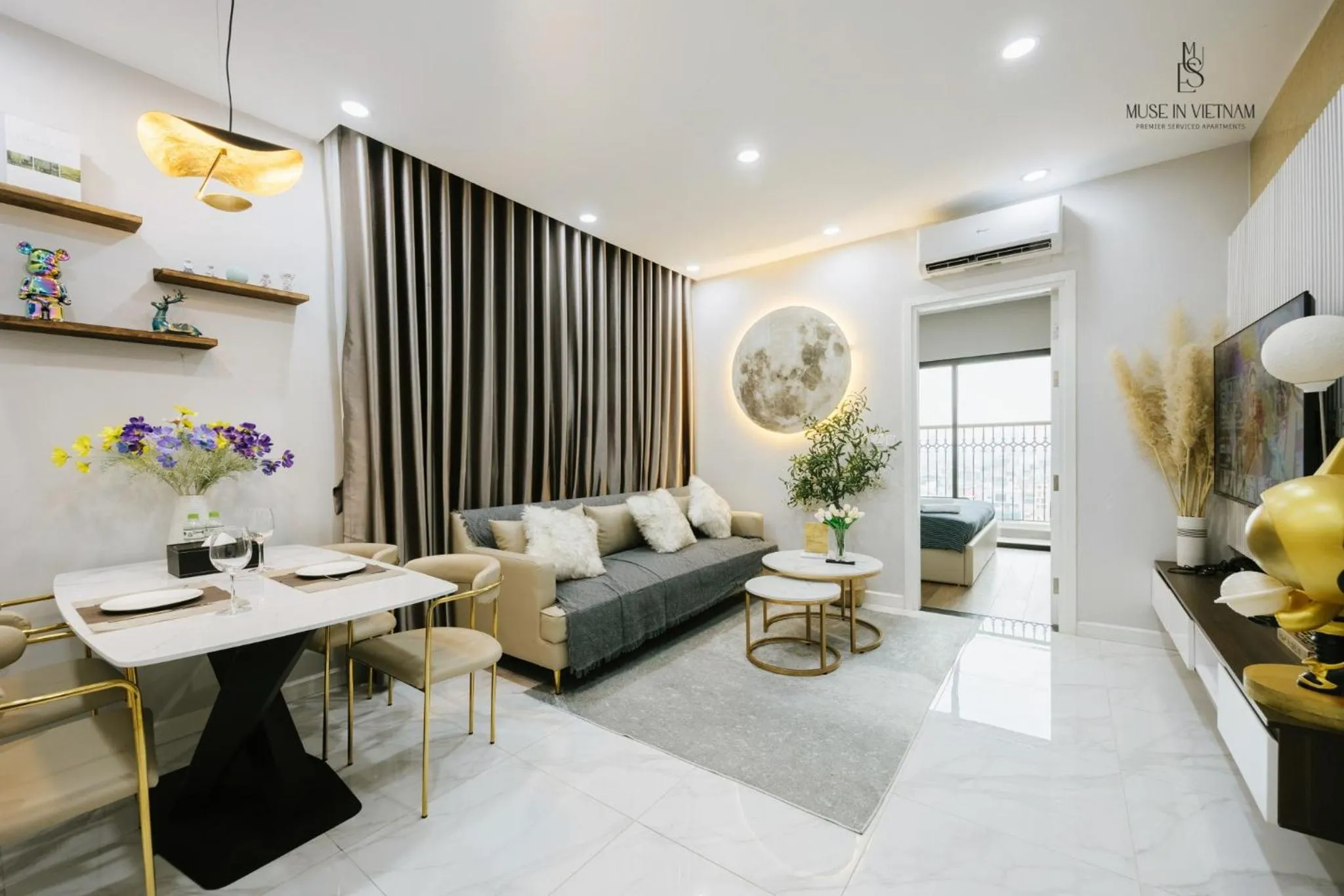 Living room in Muse Hanoi Lake View Luxury Apartment - D' Eldorado