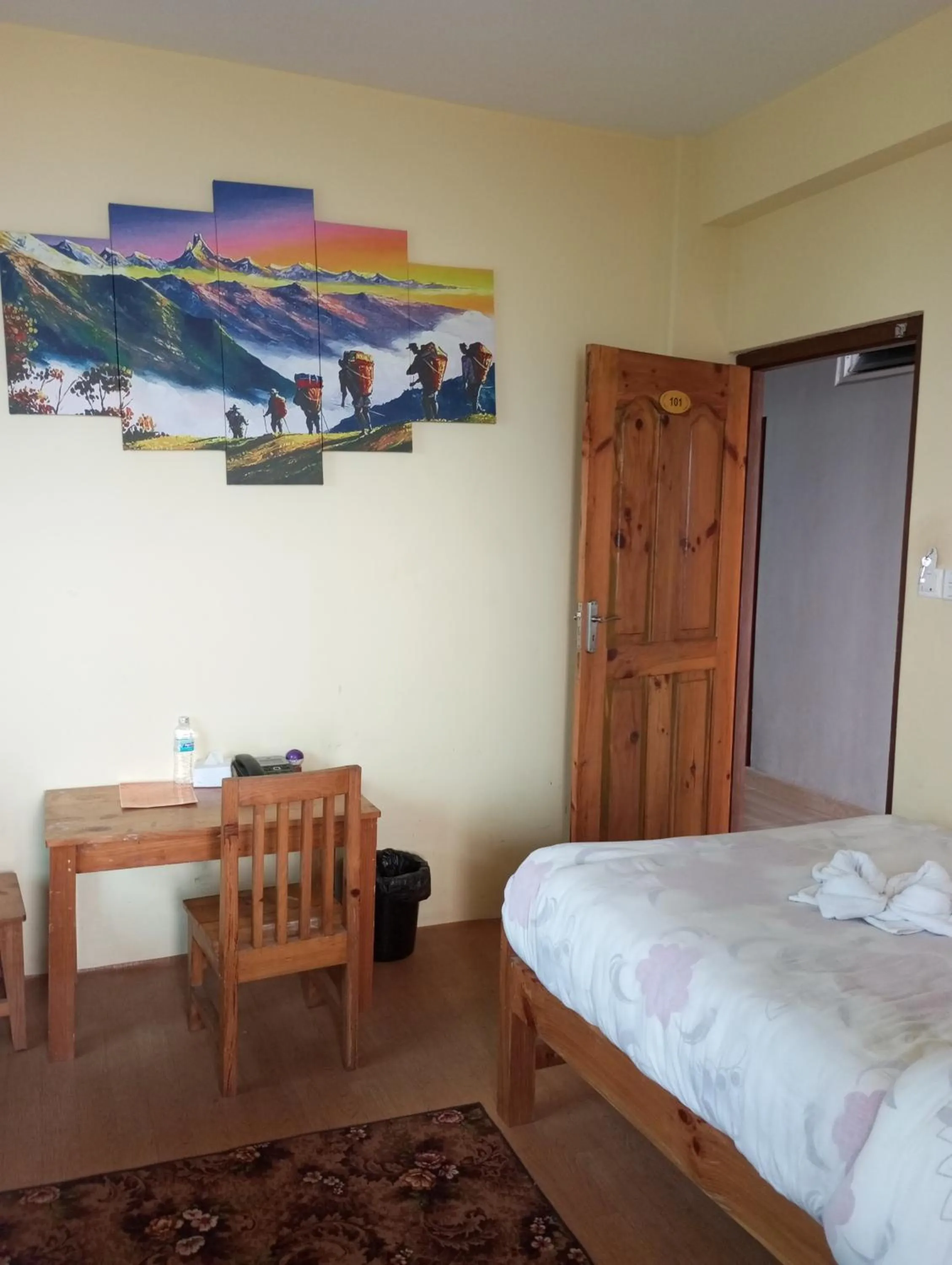 Bed in Hotel Sarangkot