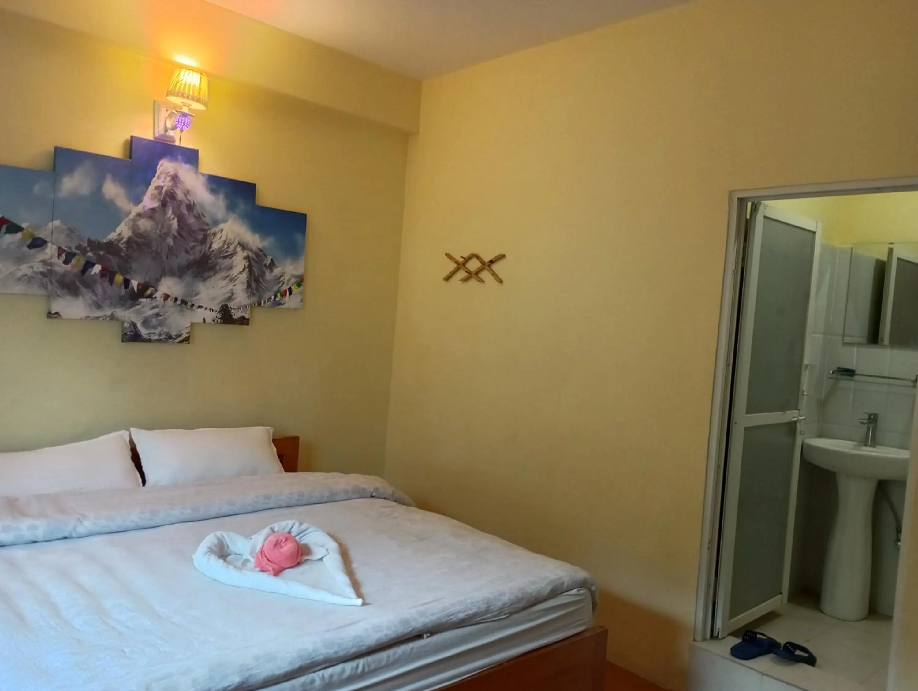 Bed in Hotel Sarangkot