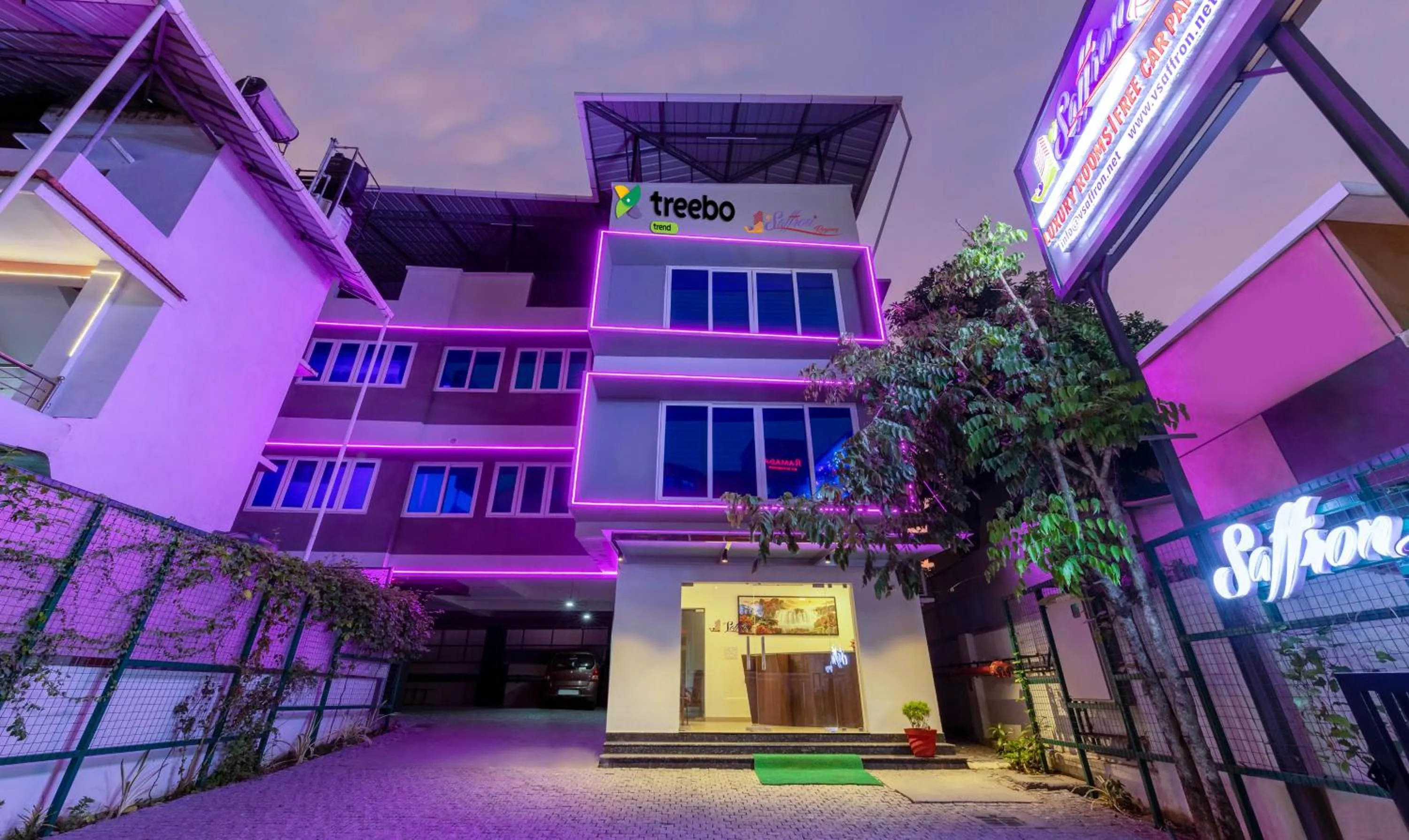 Facade/entrance in Treebo vSaffron Regency, Punnamada Lake