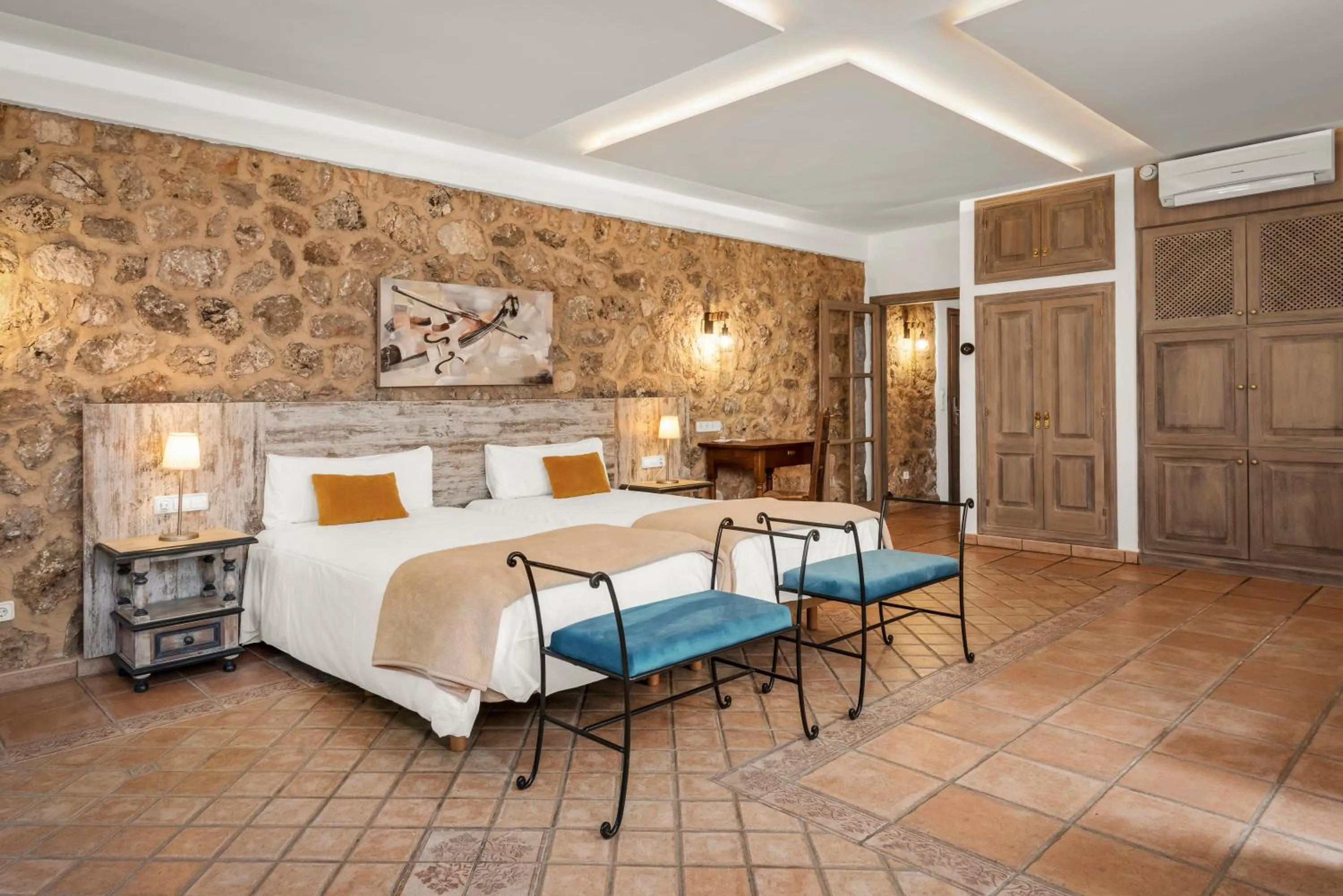 Bed in Finca Binibona Parc Natural