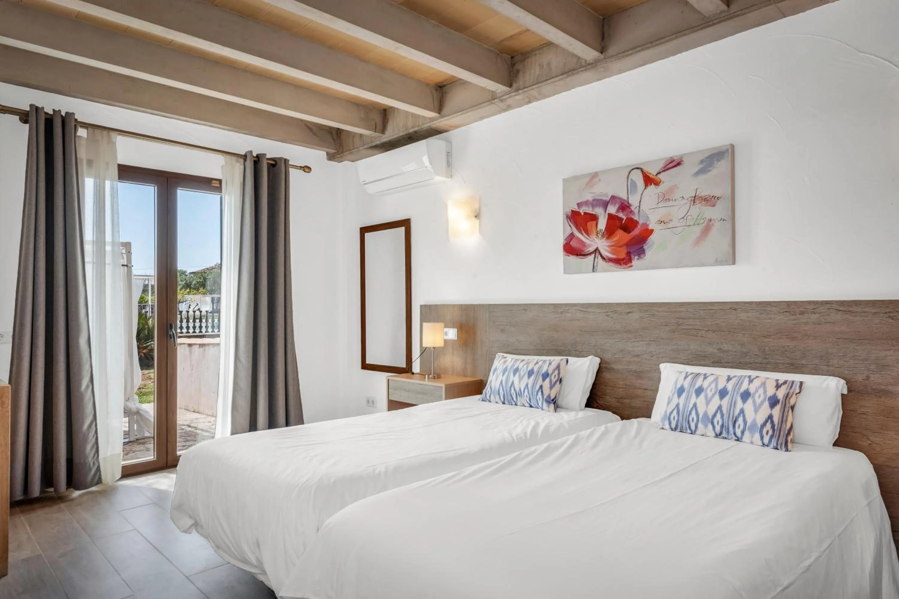 Bed in Finca Binibona Parc Natural