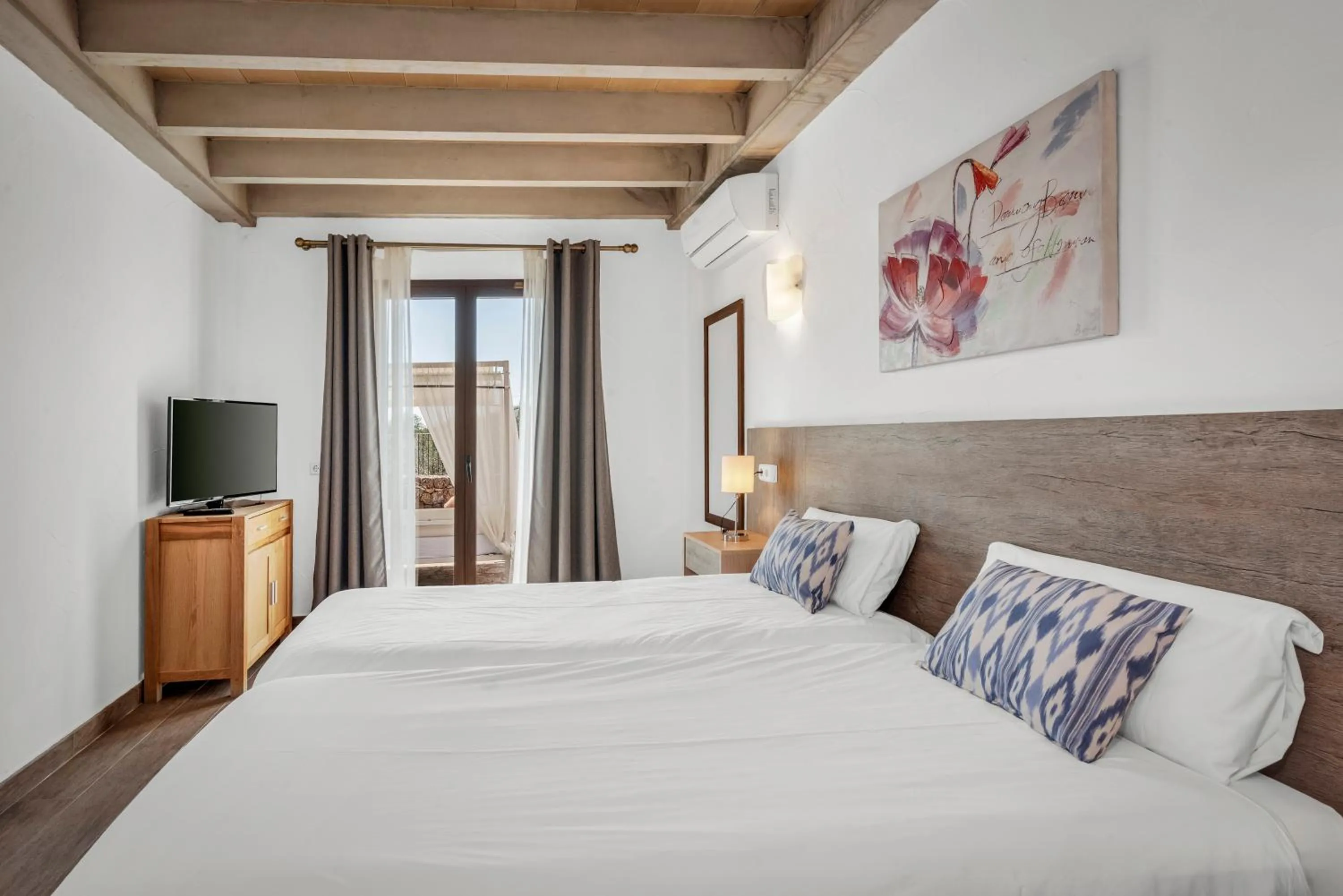 Bed in Finca Binibona Parc Natural