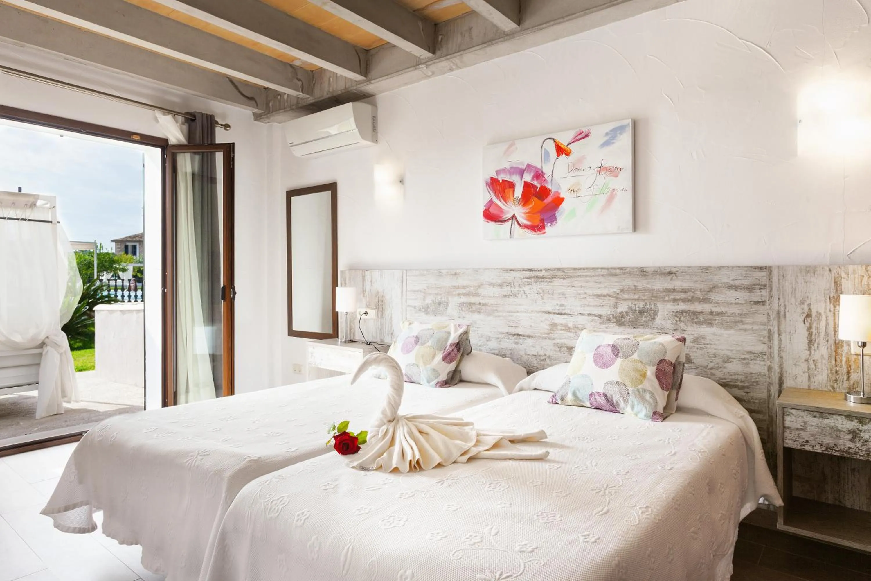 Bed in Finca Binibona Parc Natural