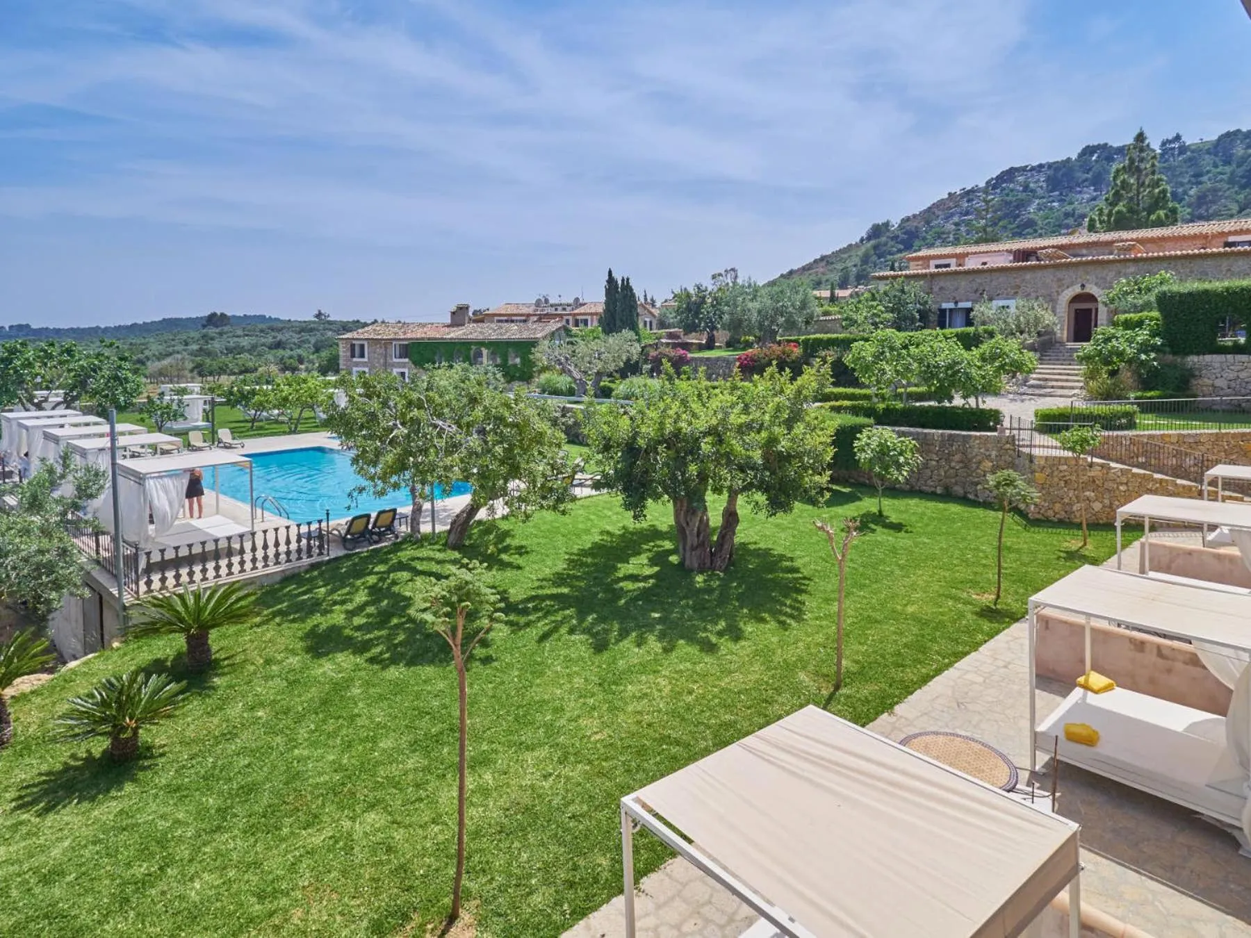 Pool view in Finca Binibona Parc Natural