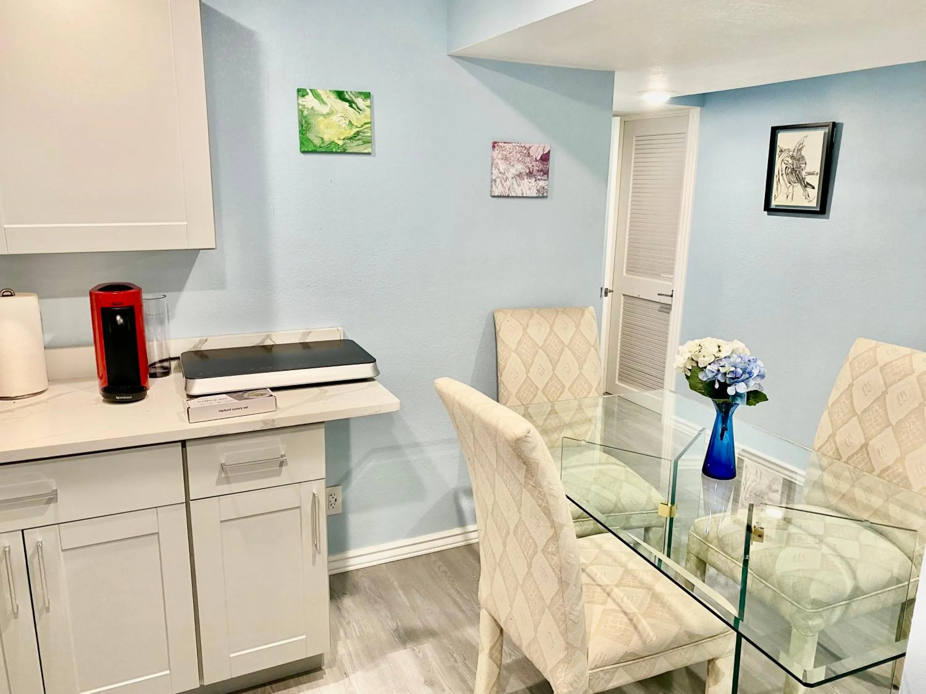 Dining area in 3br home 2br unit close to USAFA with fireplace