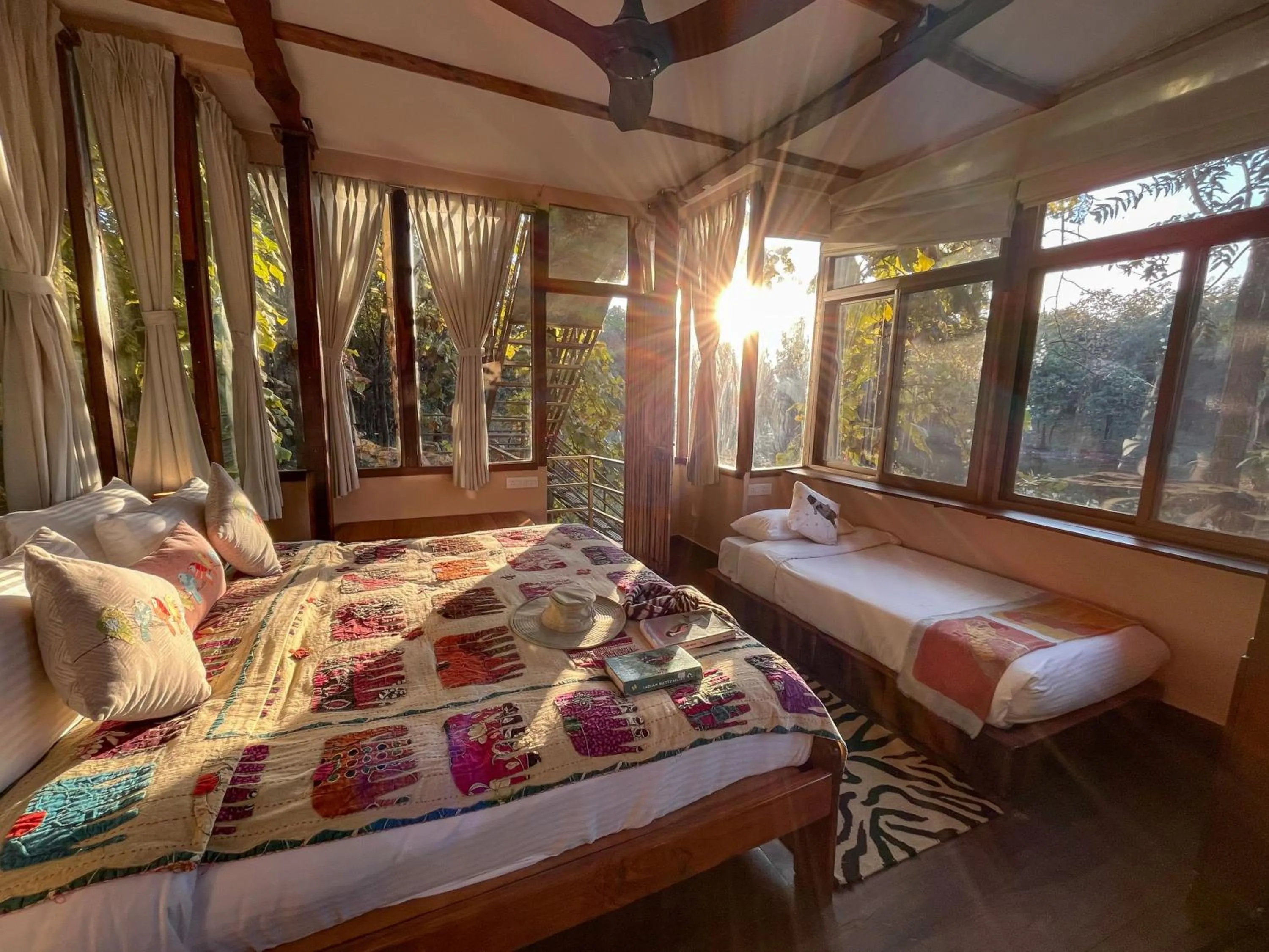Bedroom, Bed in Rukhad Jungle Camp - Pench