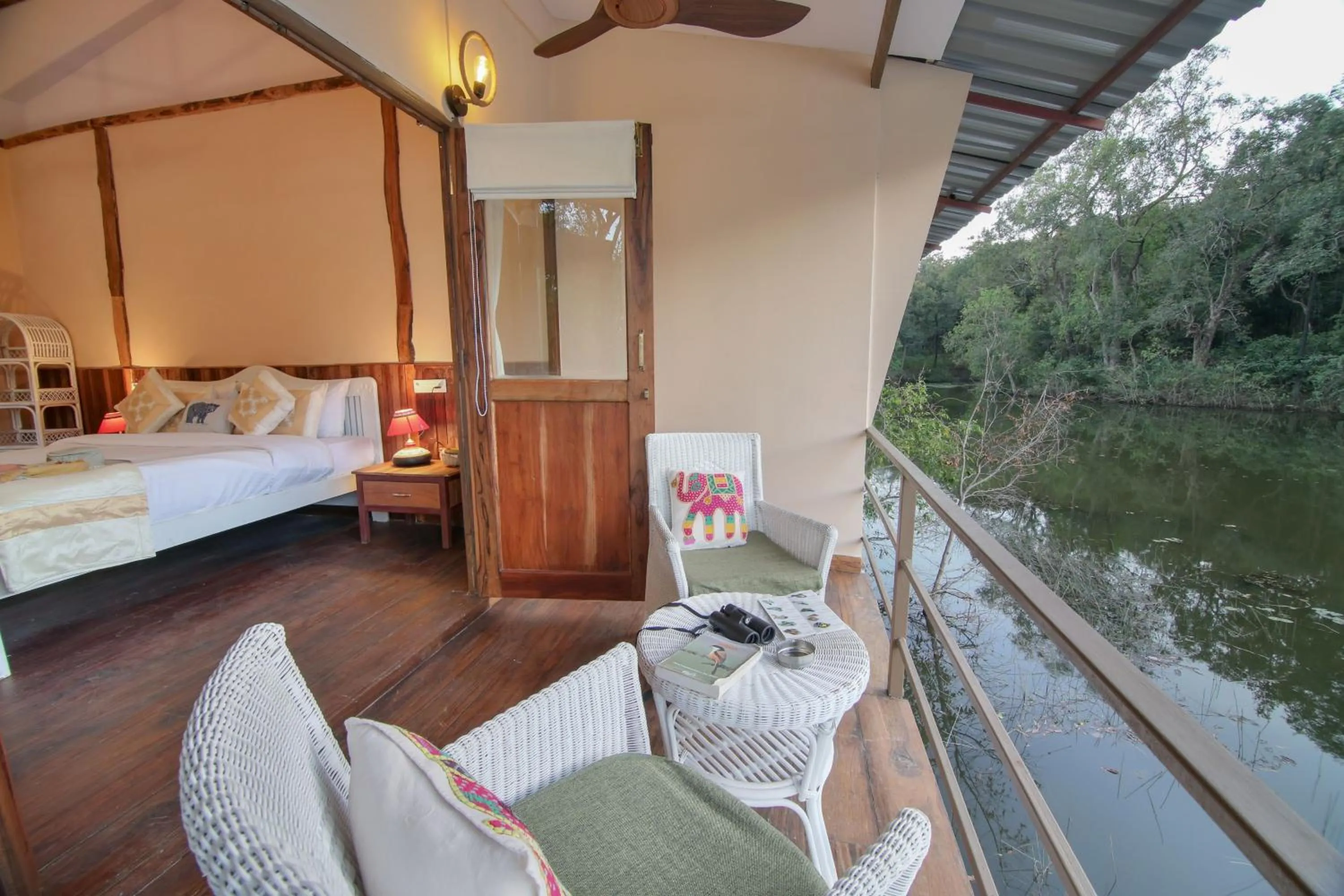 Balcony/Terrace, Bed in Rukhad Jungle Camp - Pench