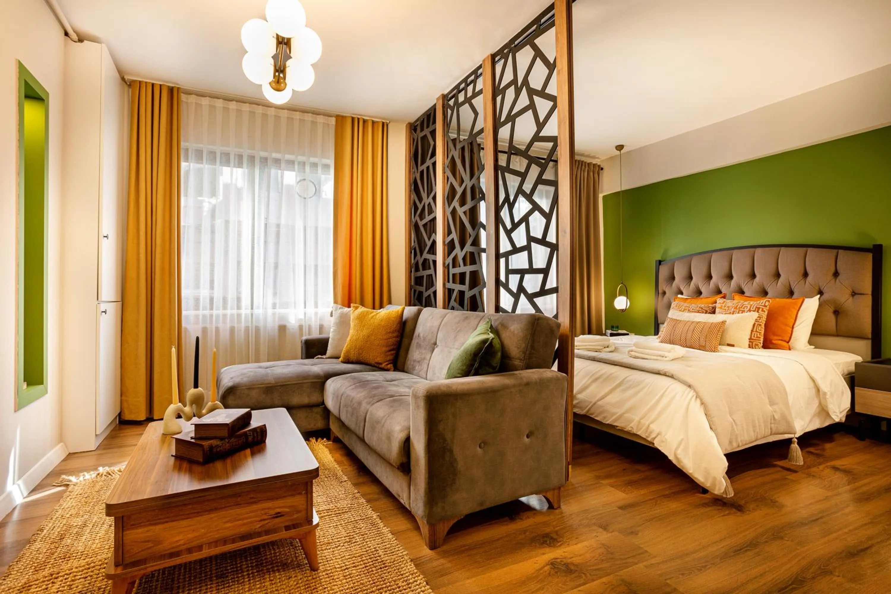 Living room, Bed in Port Galata Suites