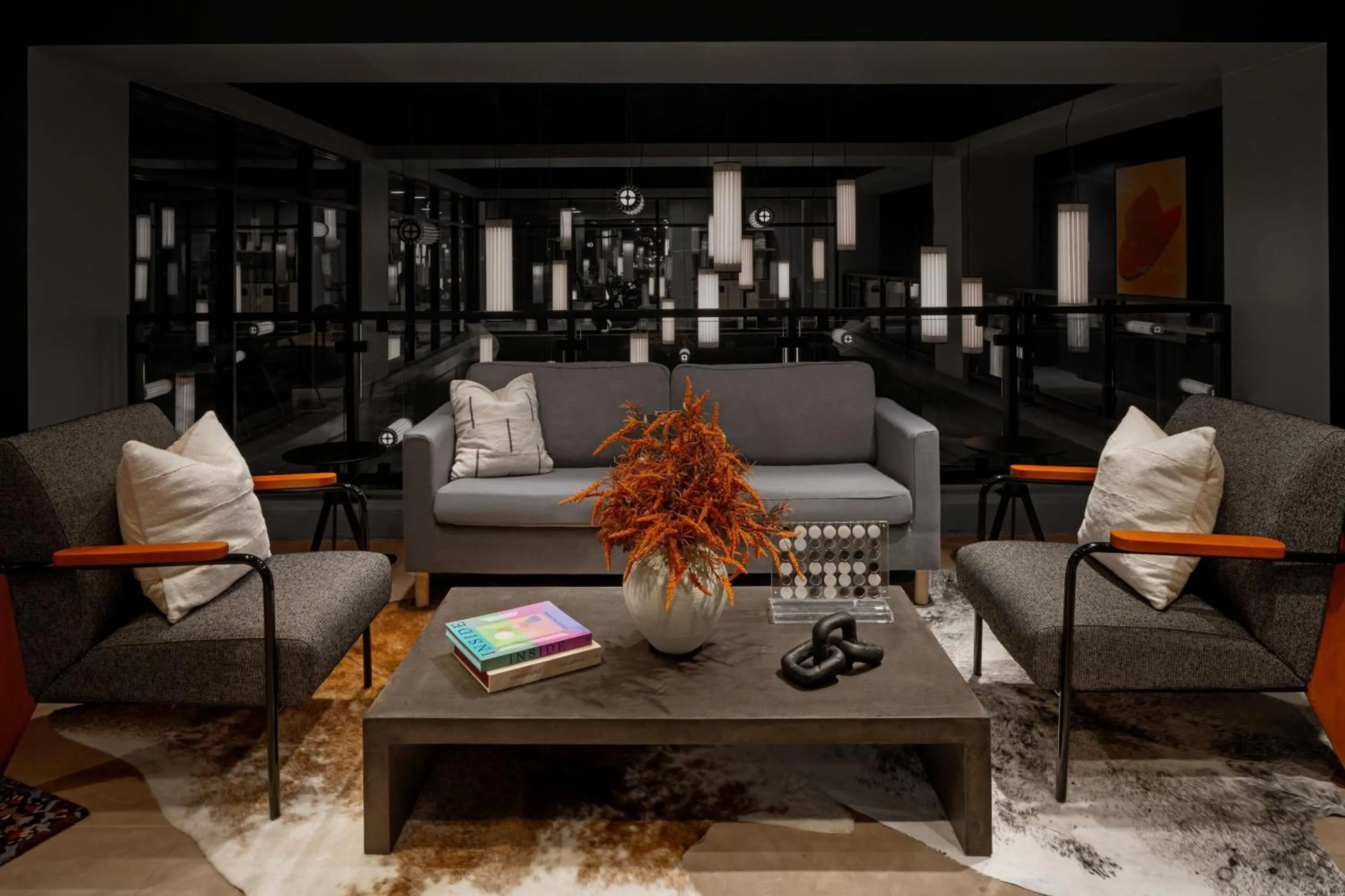 Living room in Moxy Houston Downtown