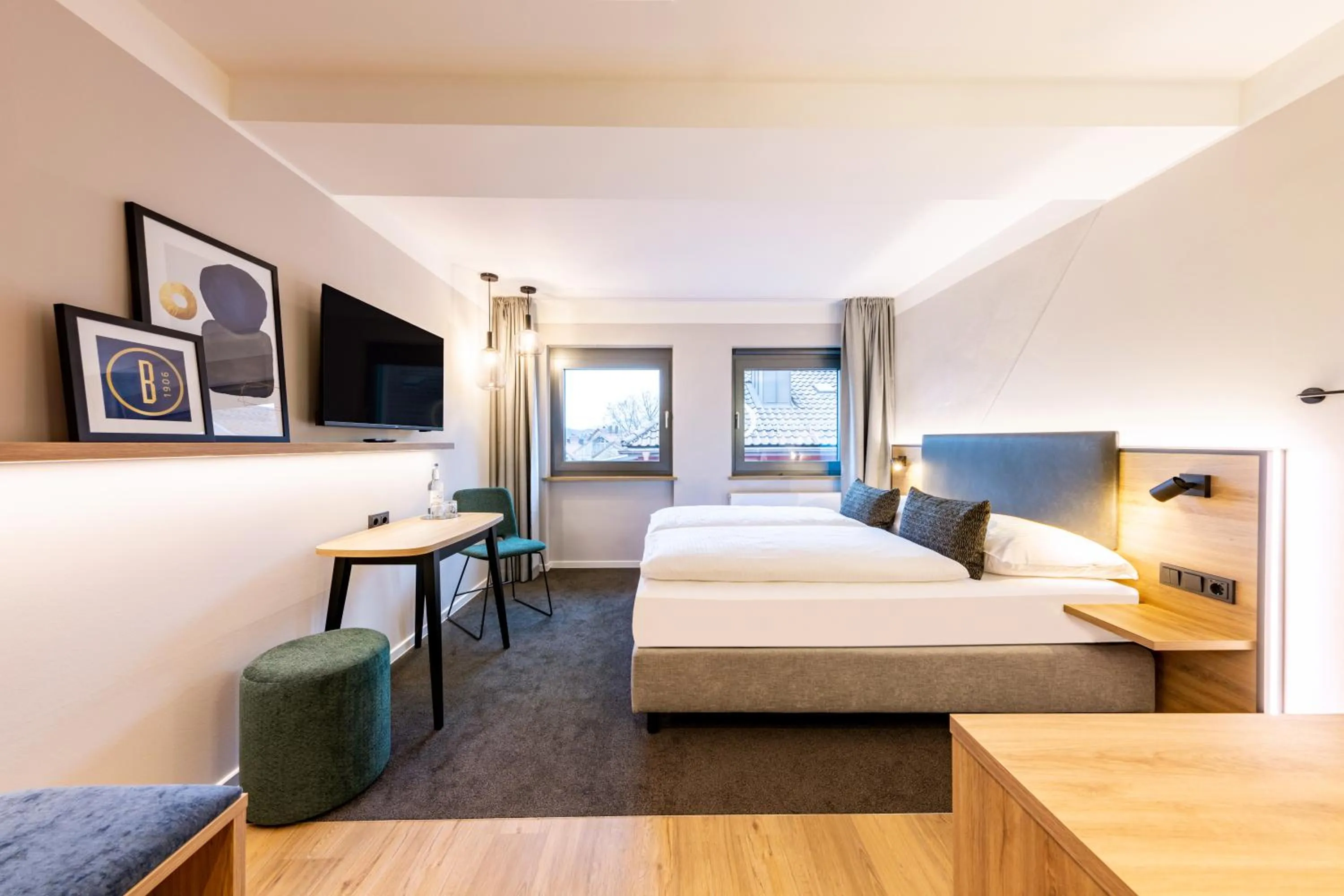 Bed in BOLLWERK Lifestyle Hotel, automatisiertes Hotel mit Self Check In