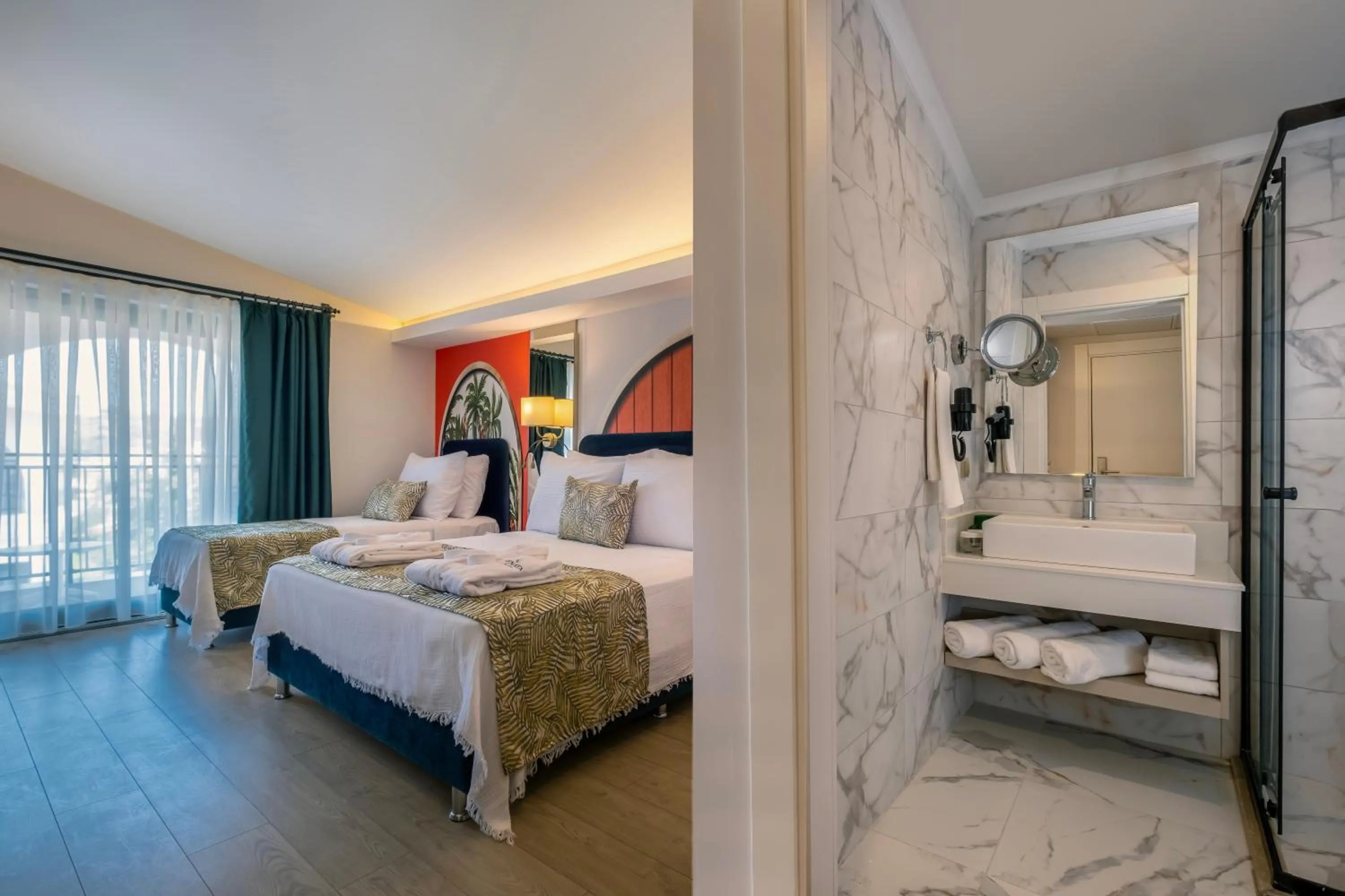 Bed in La Benata Beach Hotel