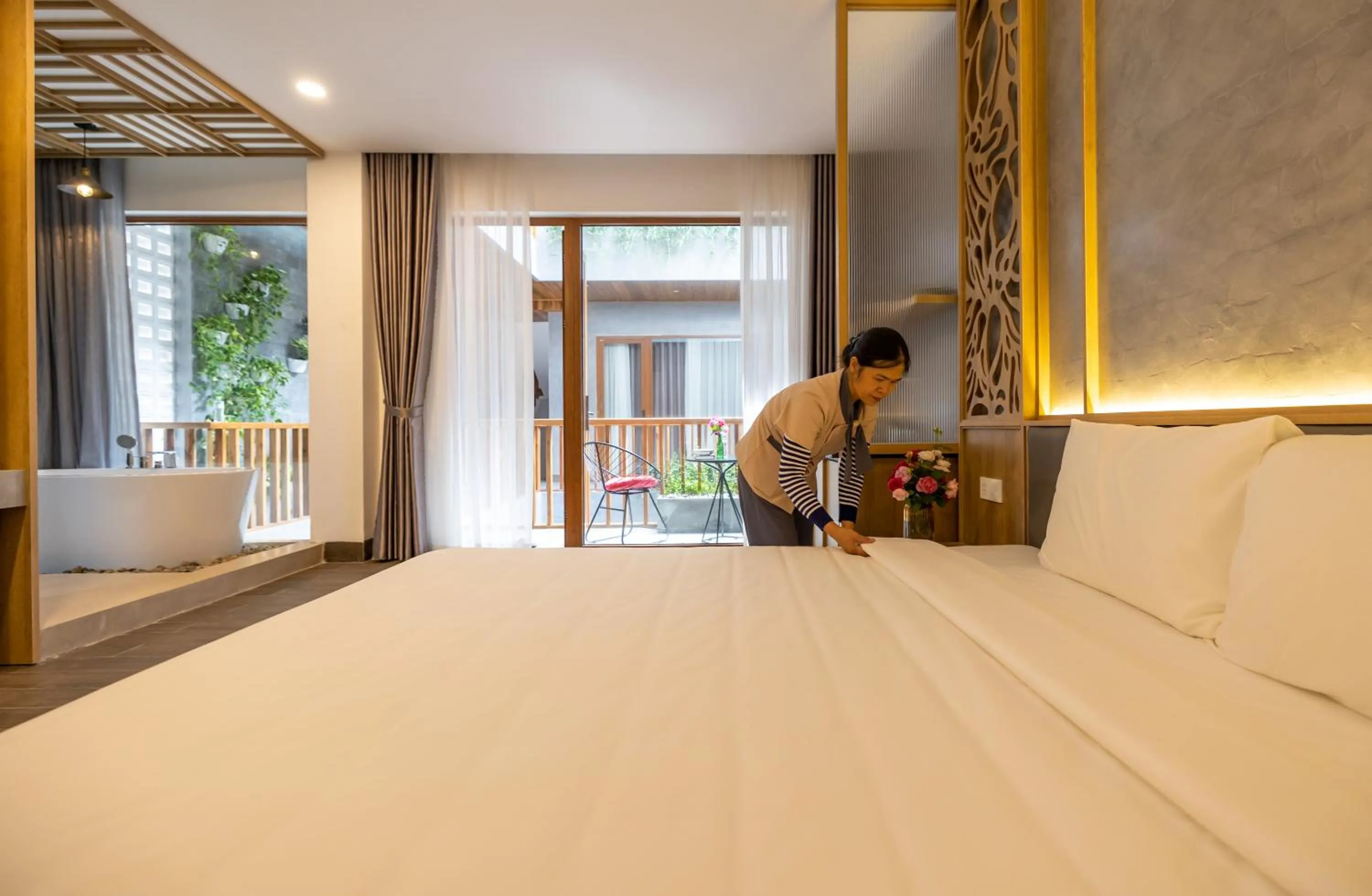 Bed in Moon Sun Boutique Villa Hotel