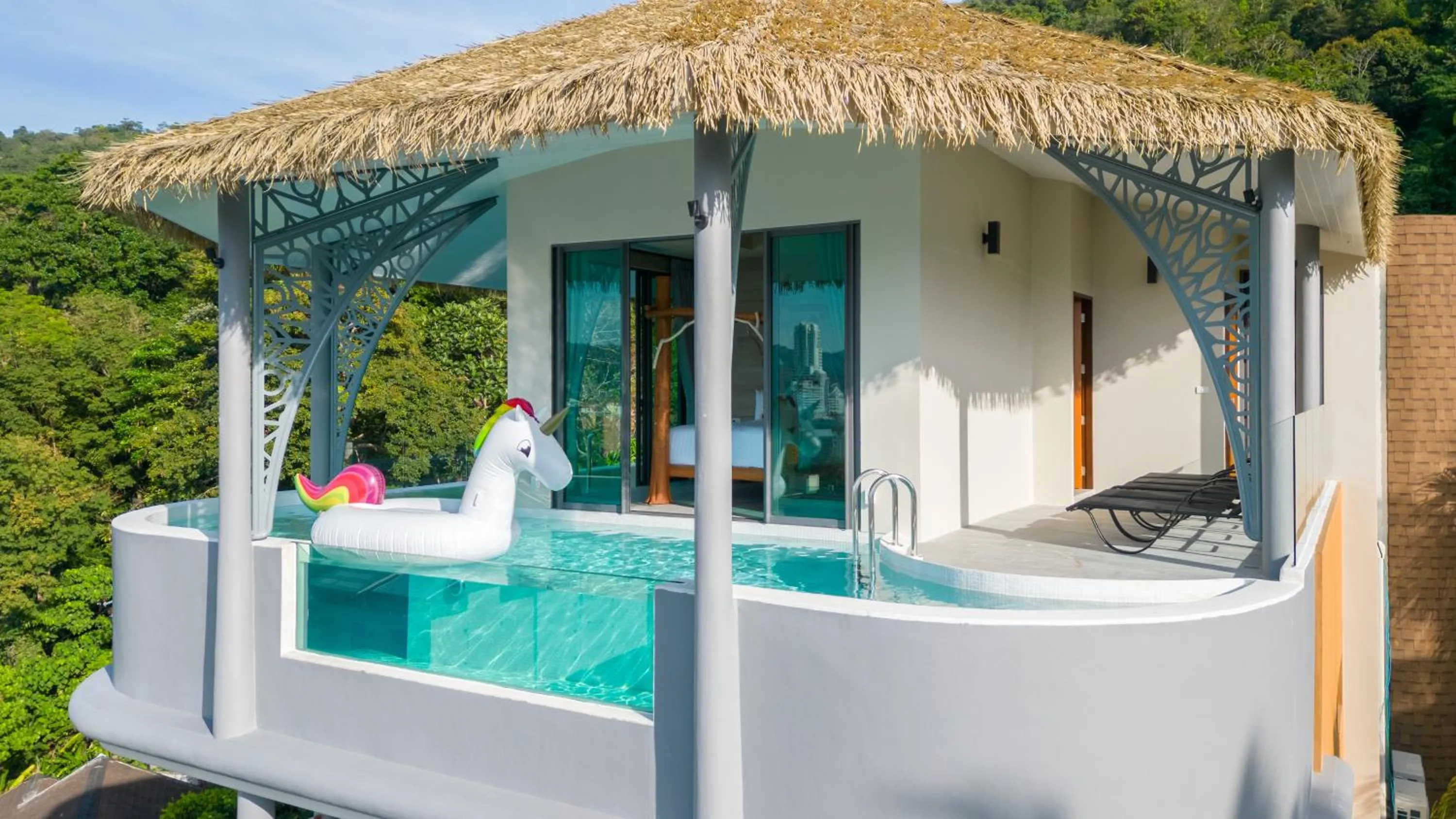 Pool view in Three Monkeys Villas