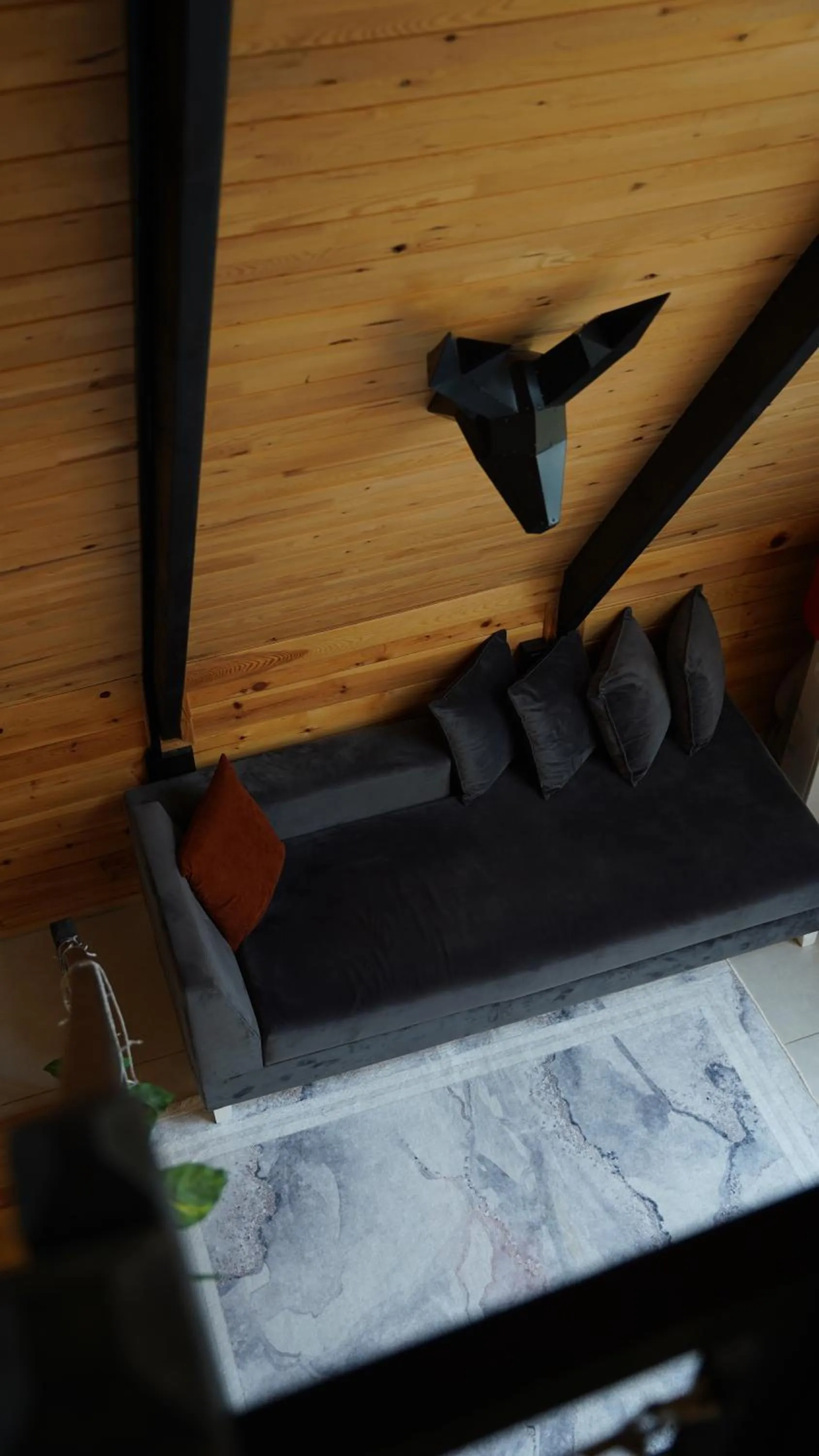 Living room, Bed in Pentalow Cabin