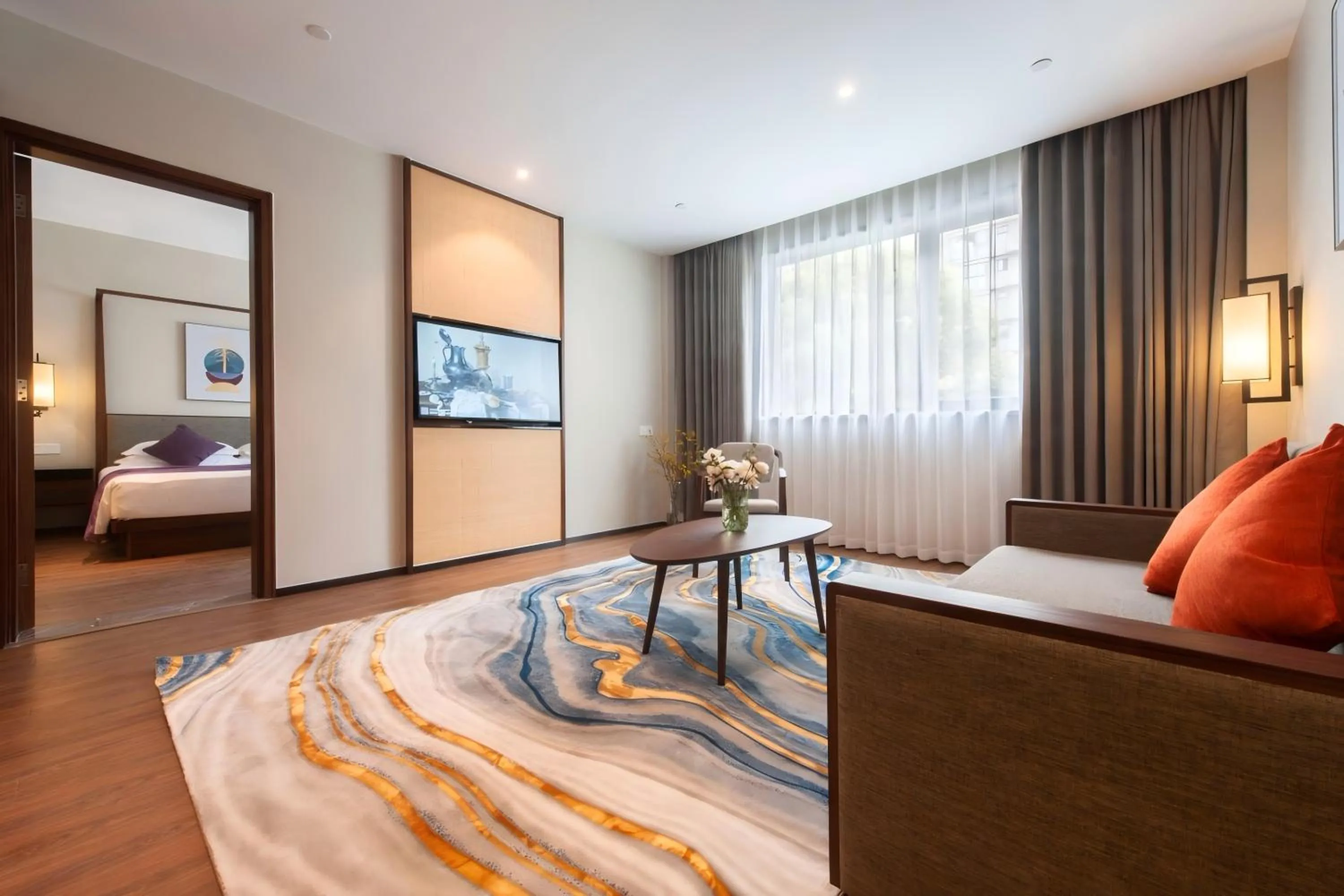 Living room, Bed in SSAW Boutique Hotel Shanghai Huangpu River