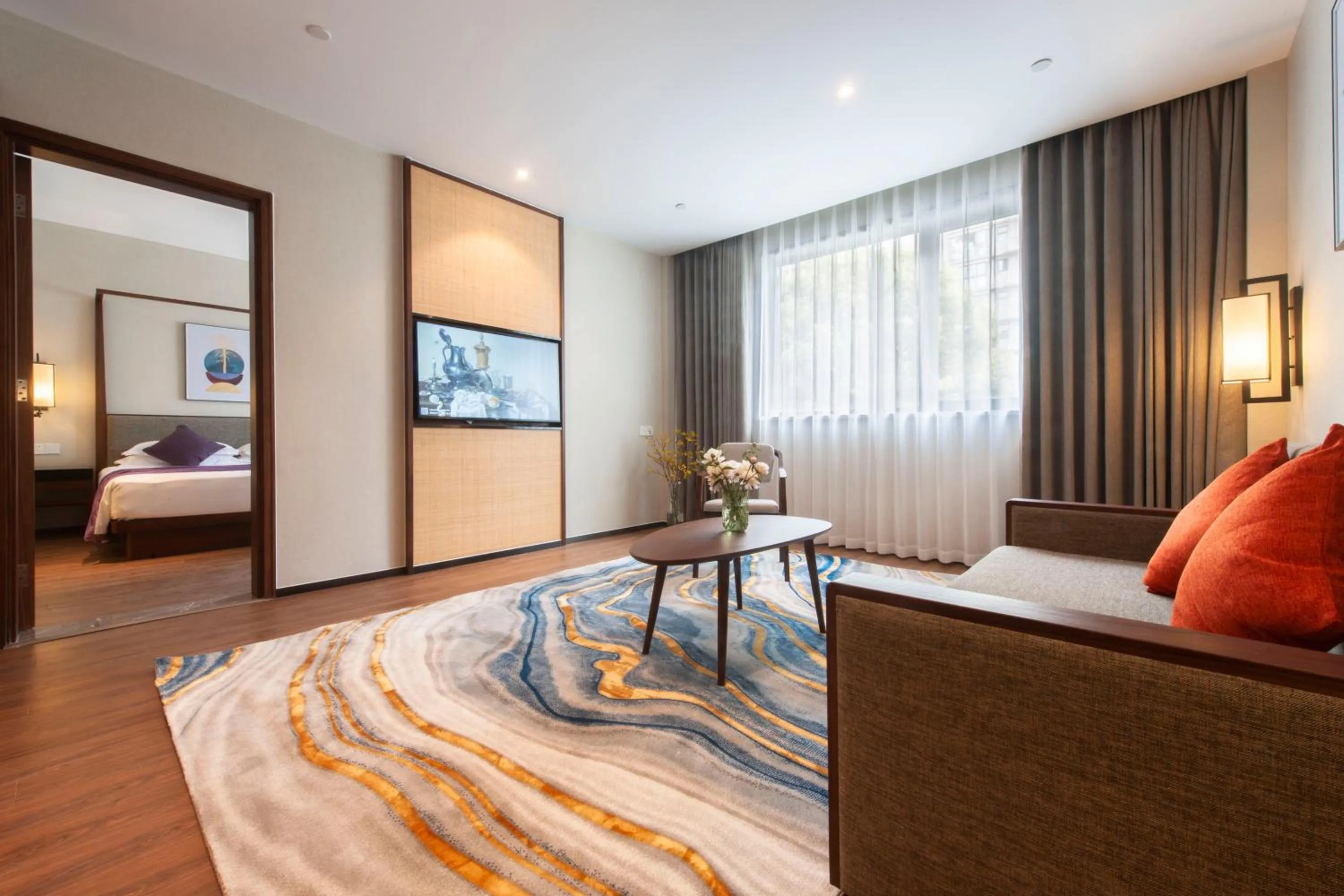 Living room, Bed in SSAW Boutique Hotel Shanghai Huangpu River