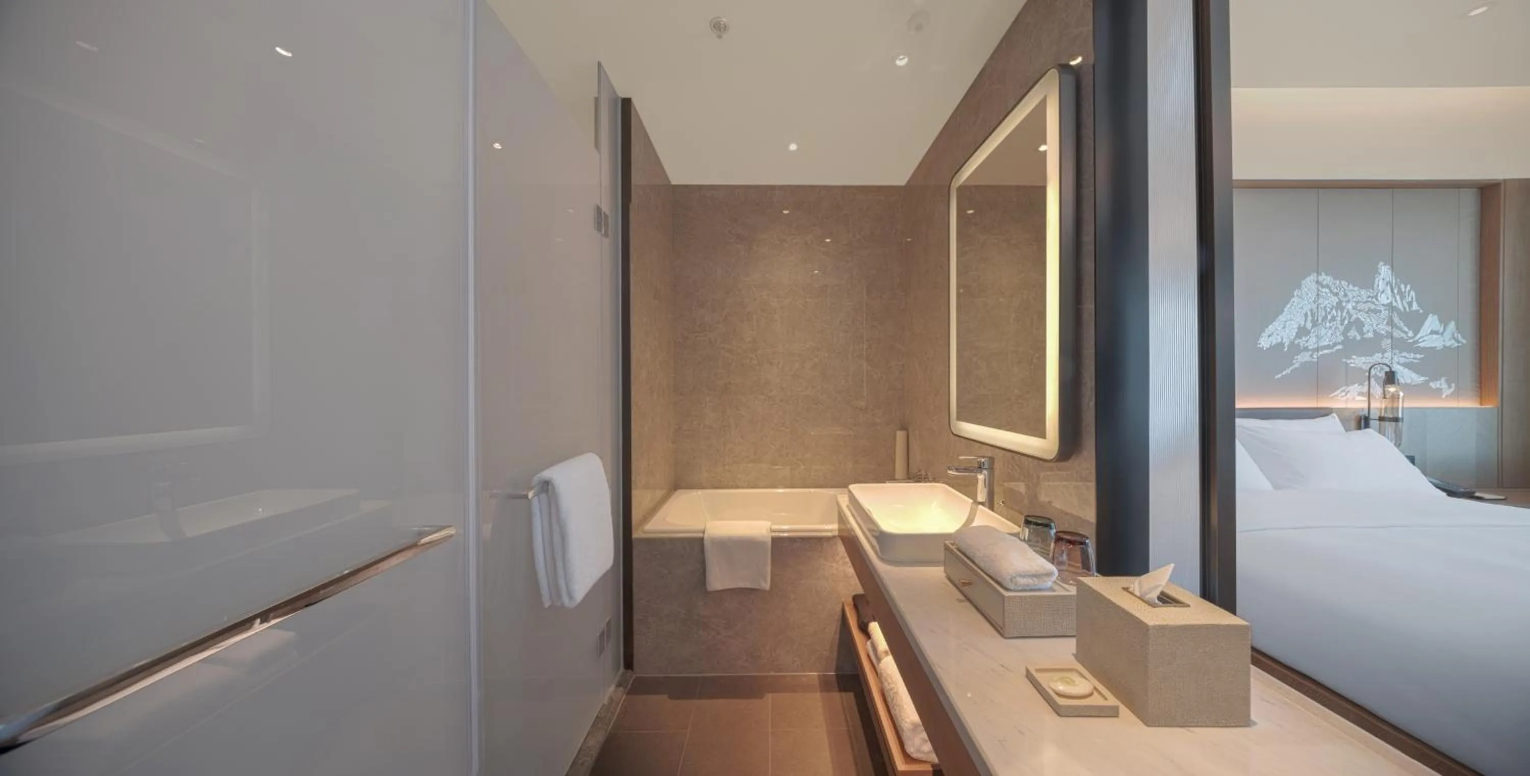 Bathroom, Bed in Courtyard by Marriott Chongli