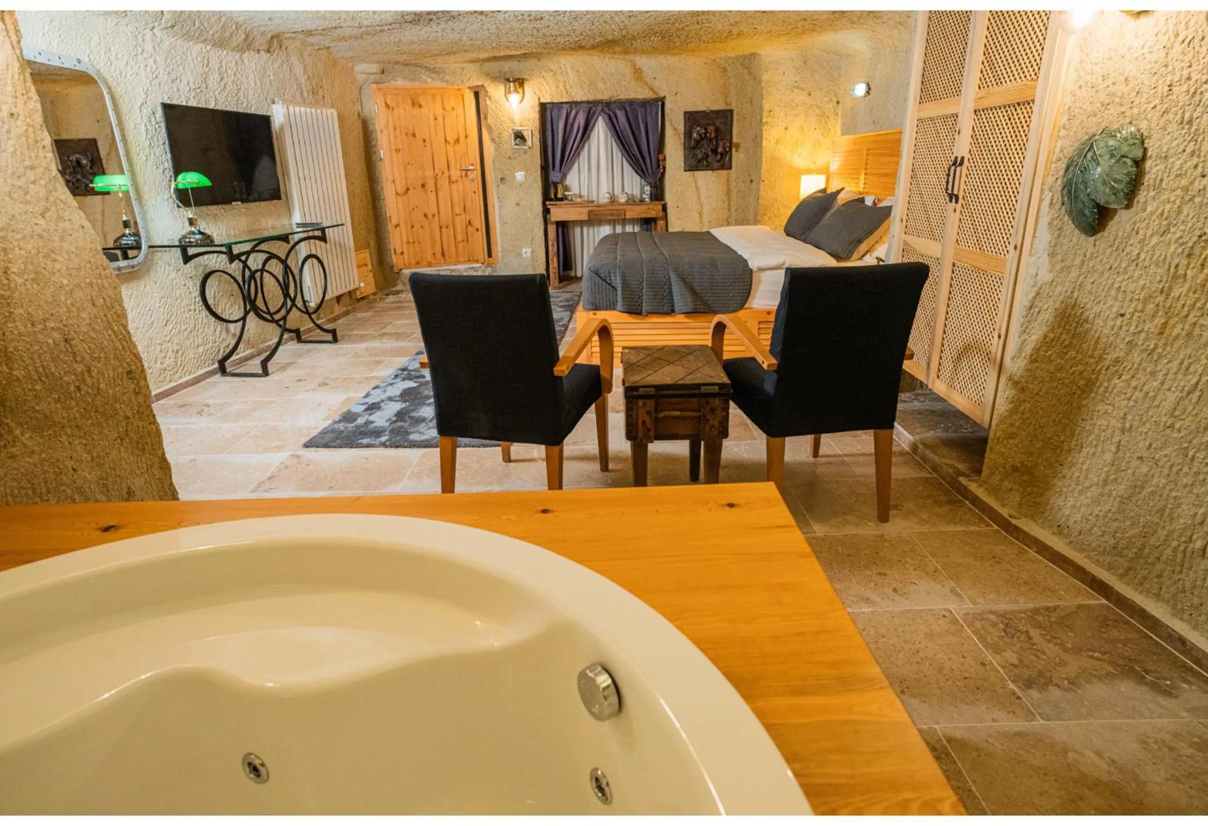 Hot Tub in Bala Cave House