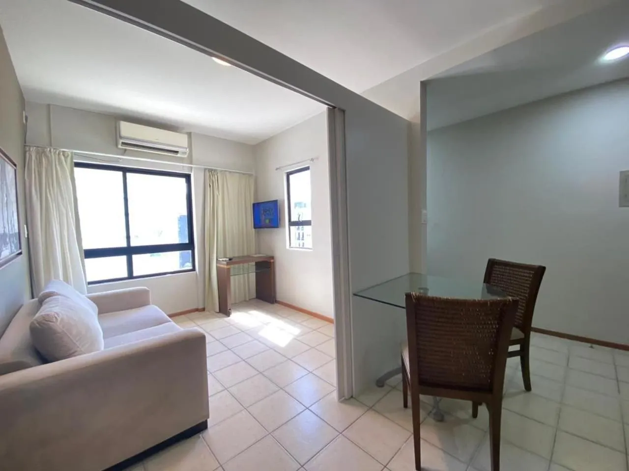 Seating area in Flat no Condomínio Metrópolis - Ilha do Leite