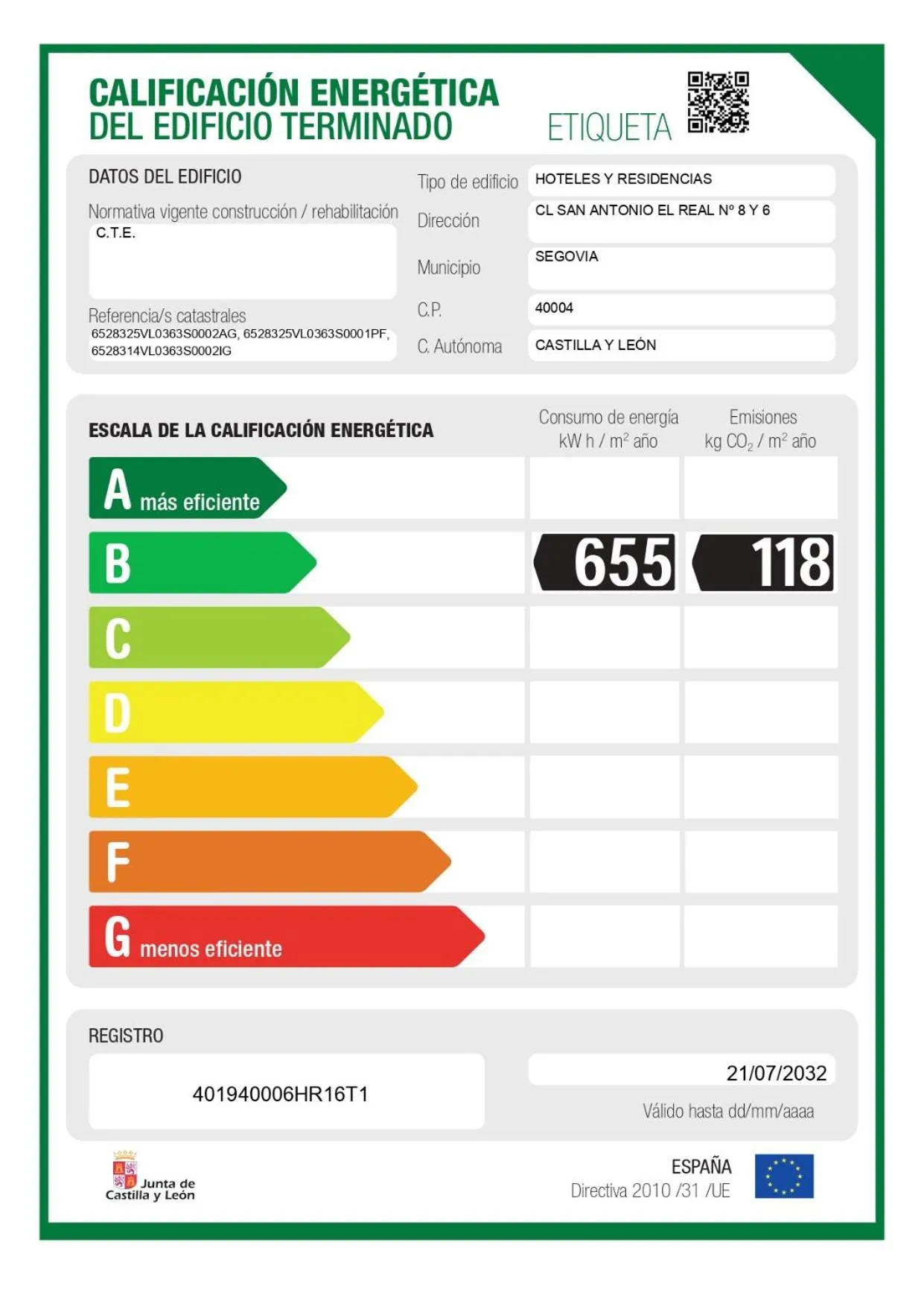 Logo/Certificate/Sign in Hotel San Antonio el Real