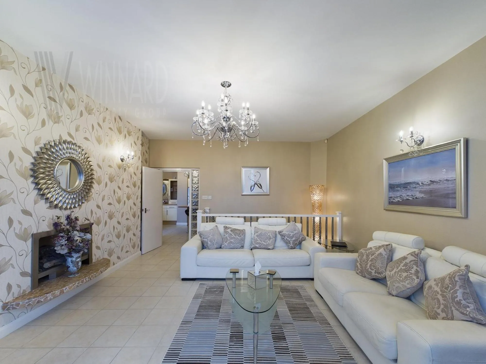 Living room, Bed in The Beach House, Luxury Apartments