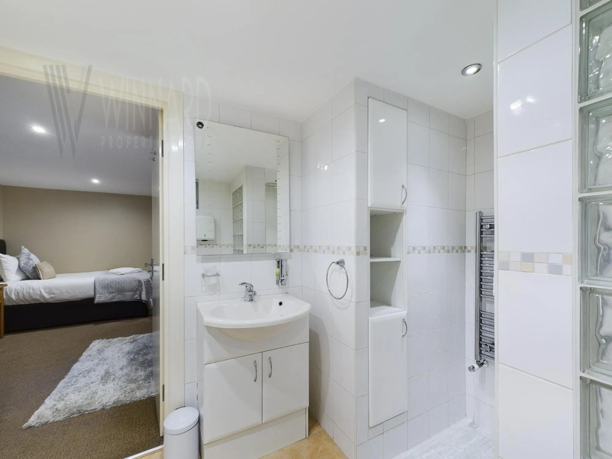 Bathroom, Bed in The Beach House, Luxury Apartments