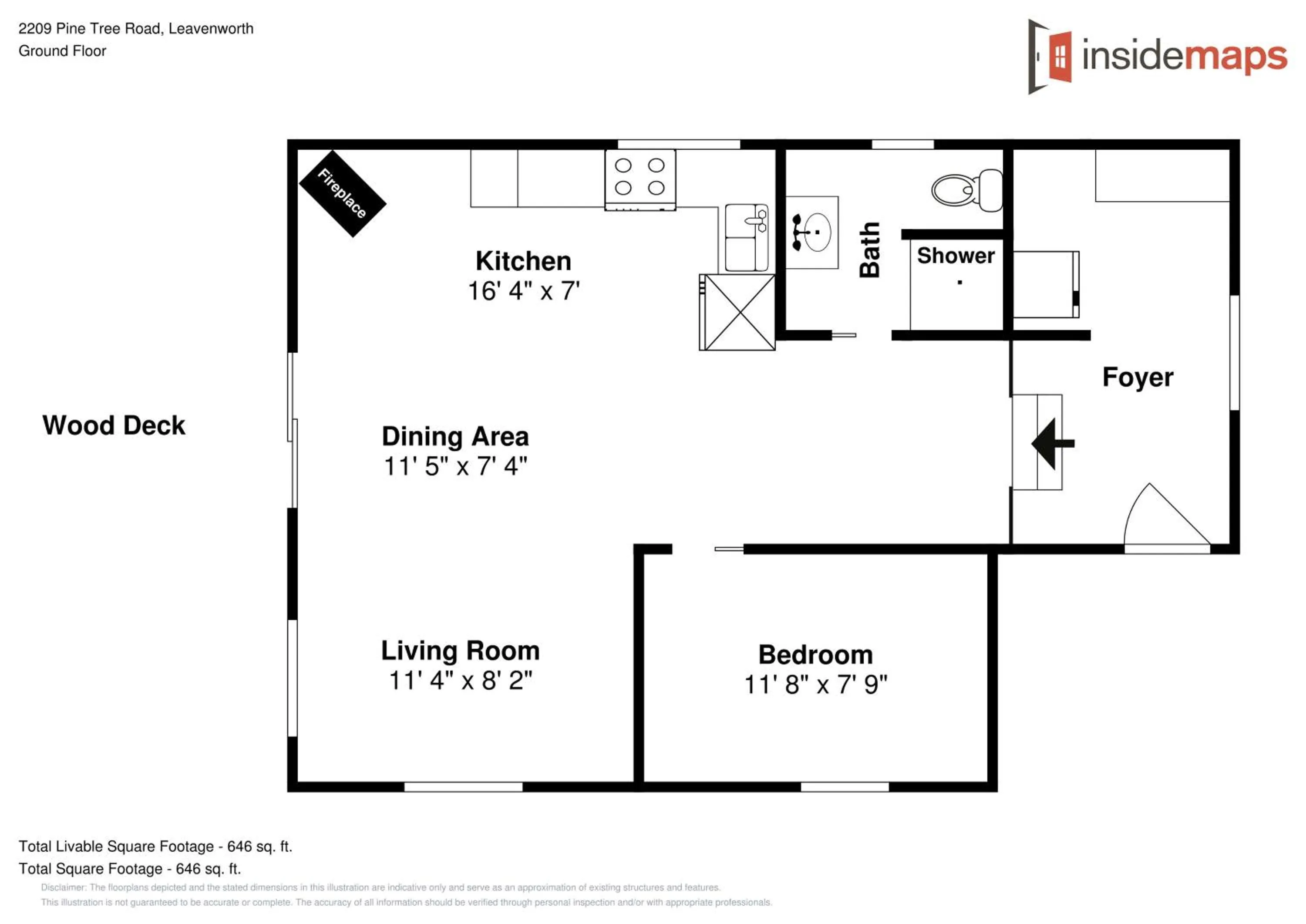 Floor plan in Camp David by NW Comfy Cabins