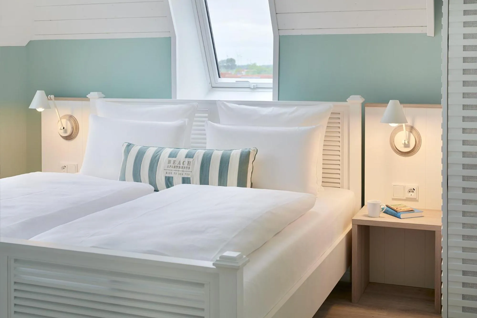 Bedroom, Bed in Beach Apartments Büsum