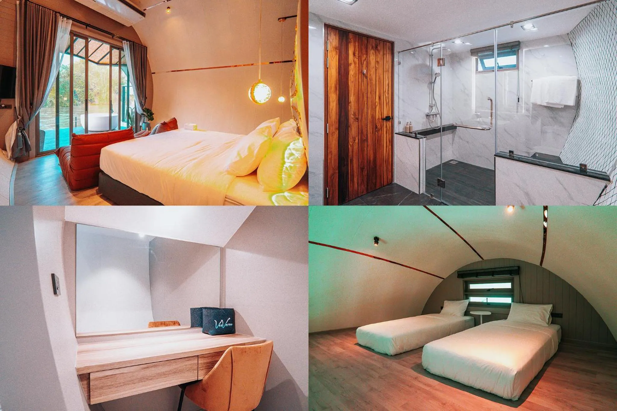 Bed in VeeVaree Riverkwai Resort