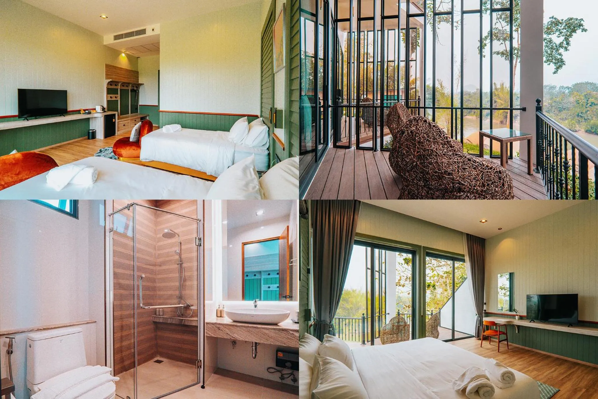 Bed in VeeVaree Riverkwai Resort