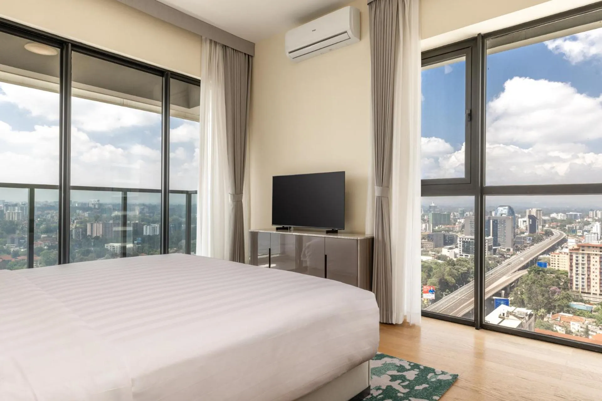 Bed in Pan Pacific Serviced Suites Nairobi