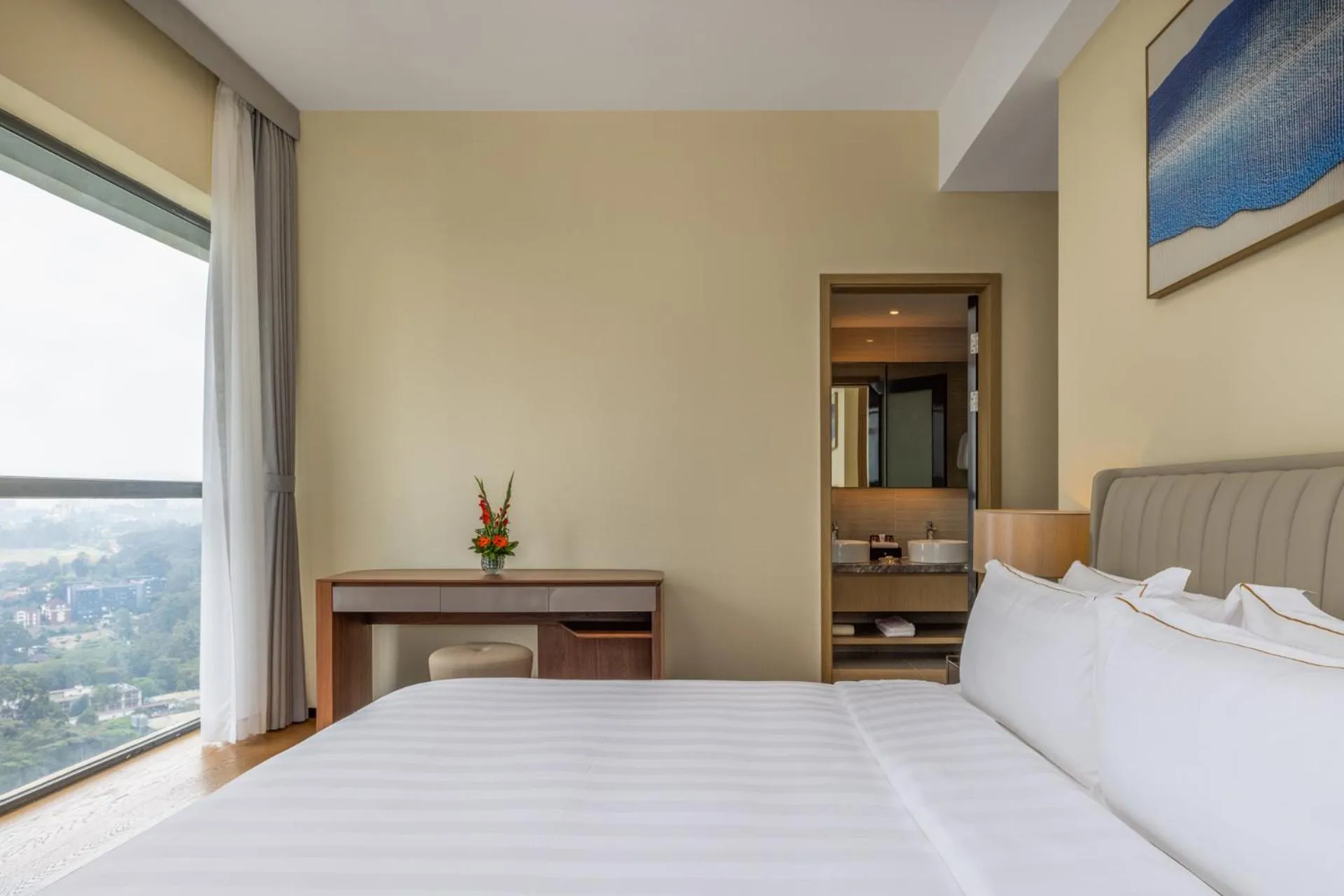 Bed in Pan Pacific Serviced Suites Nairobi