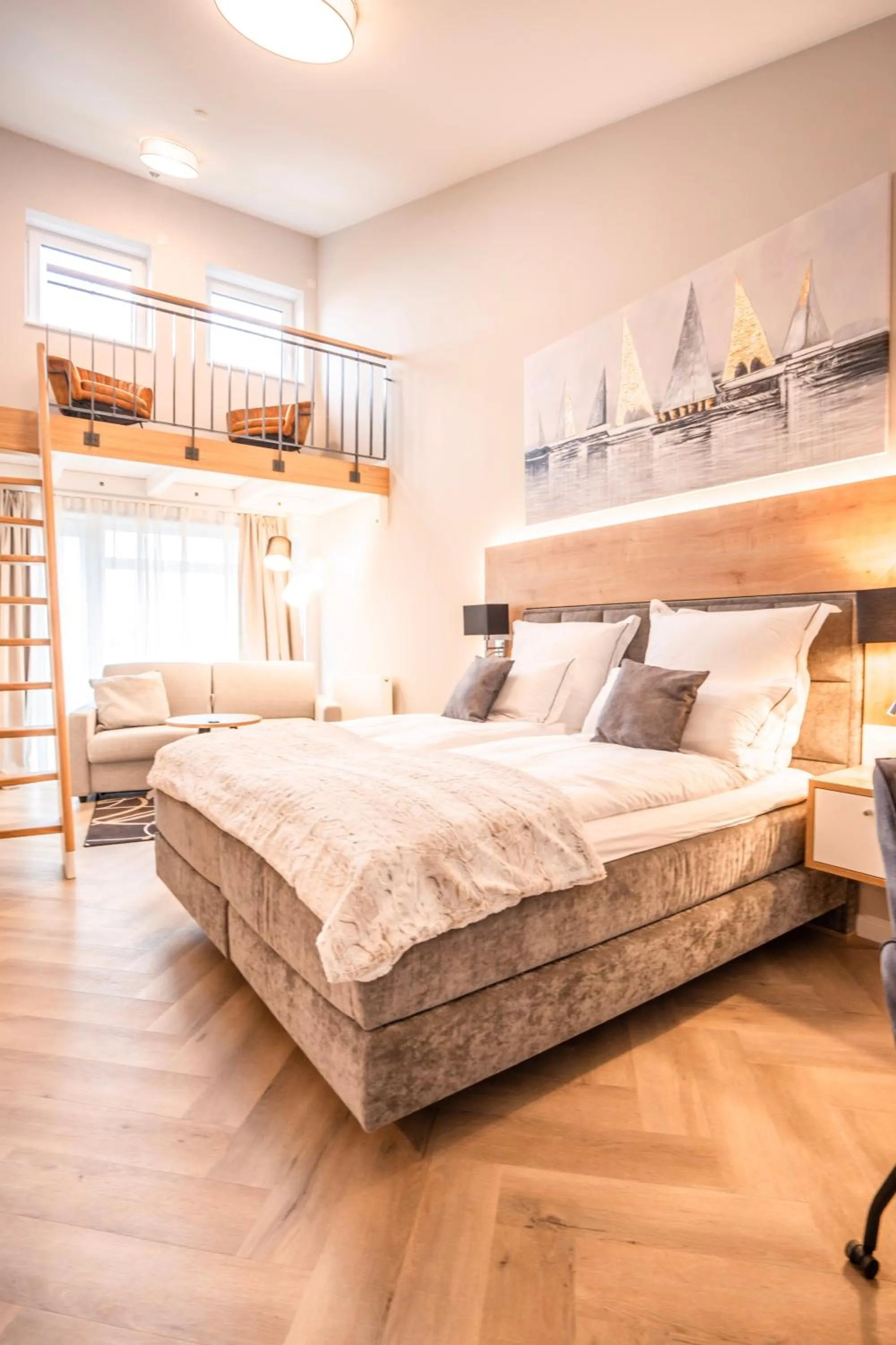 Photo of the whole room, Bed in Hotel MeerZeiten inklusive externer Schwimmbad- & Saunanutzung