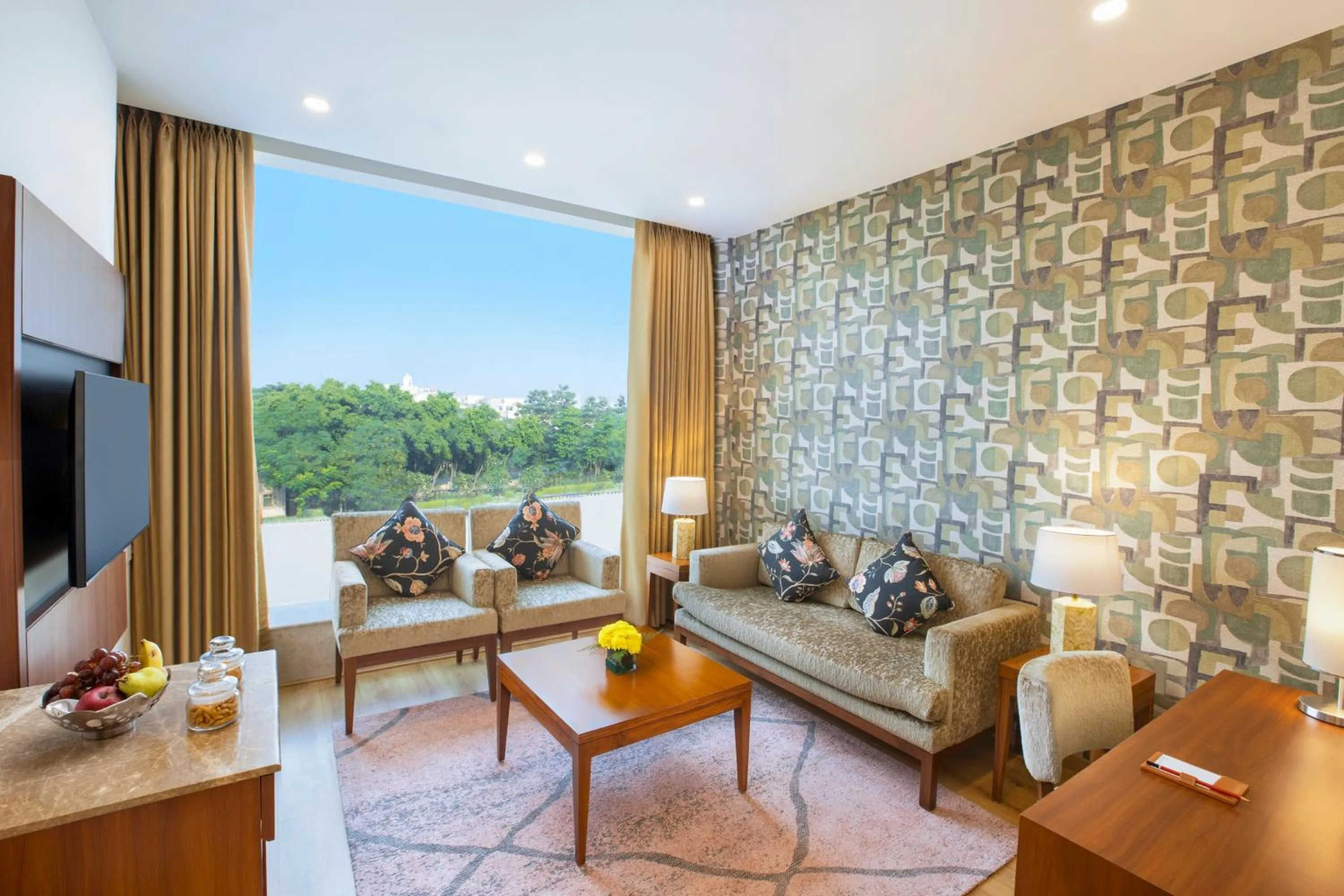 Seating area in ExpoInn Suites and Convention