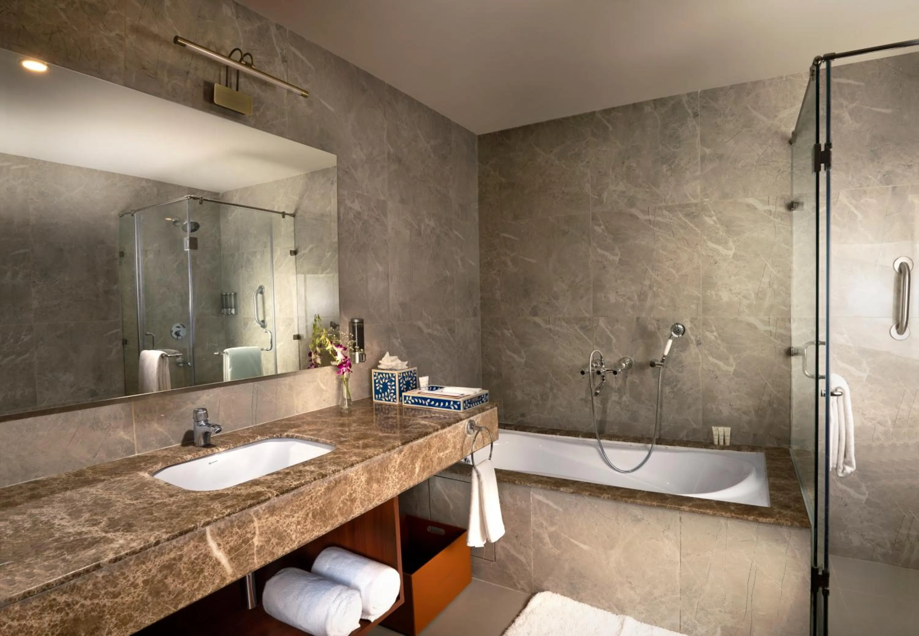 Bathroom in ExpoInn Suites and Convention