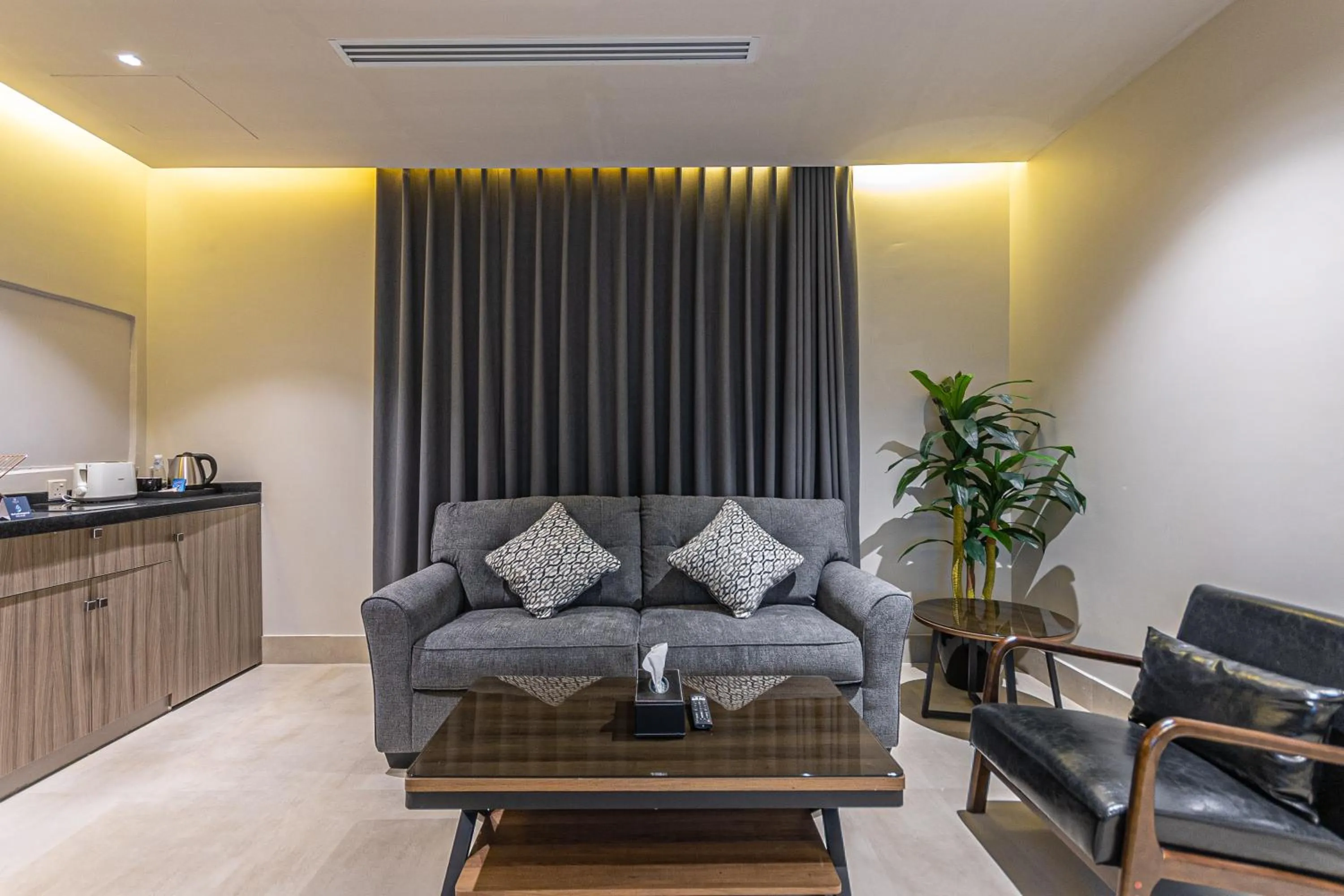 Kitchen or kitchenette in Land Walk Hotel Al Taawun Riyadh