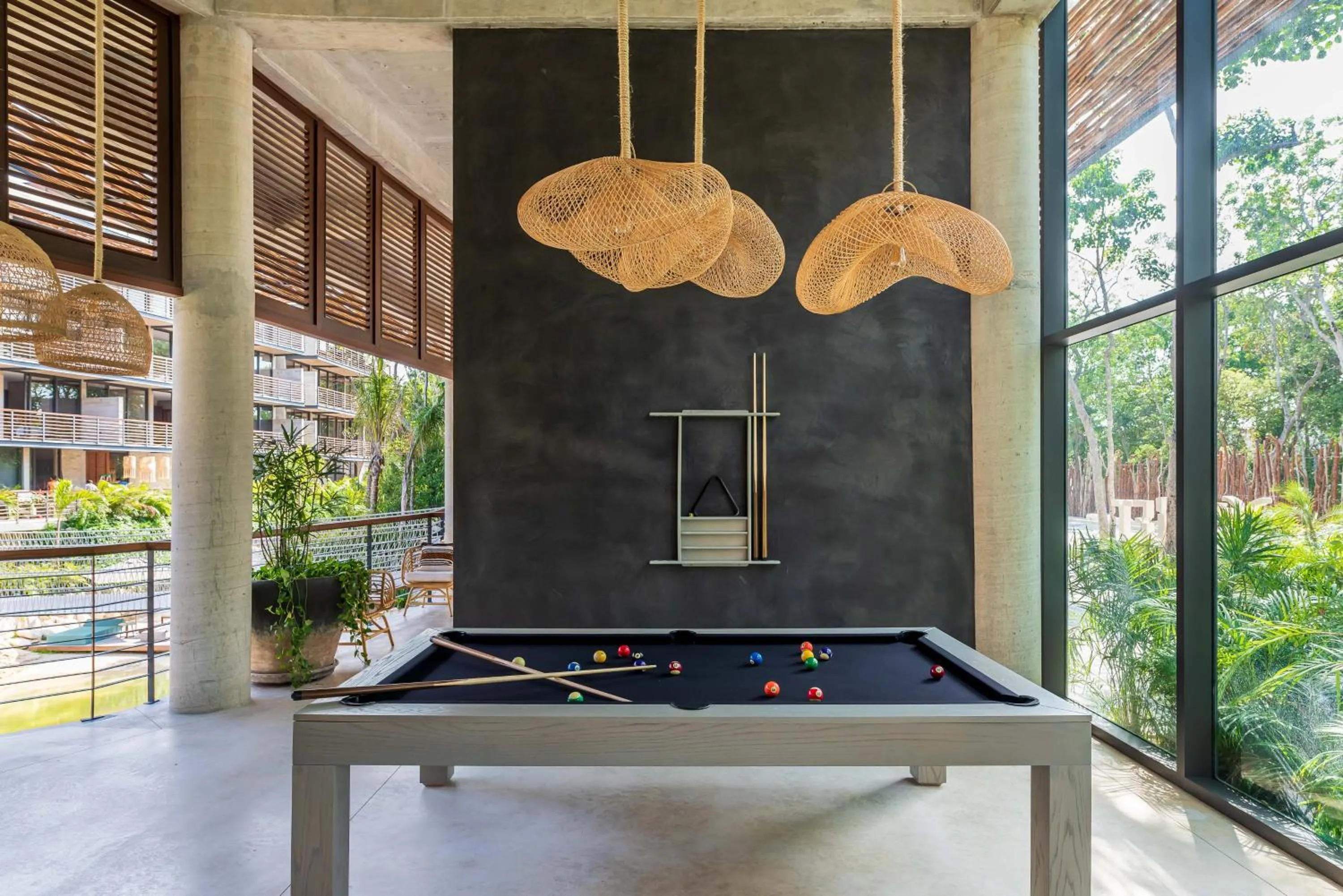 Billiard in Incredible 1BR Swim Up with Private Cenote and Big Gym