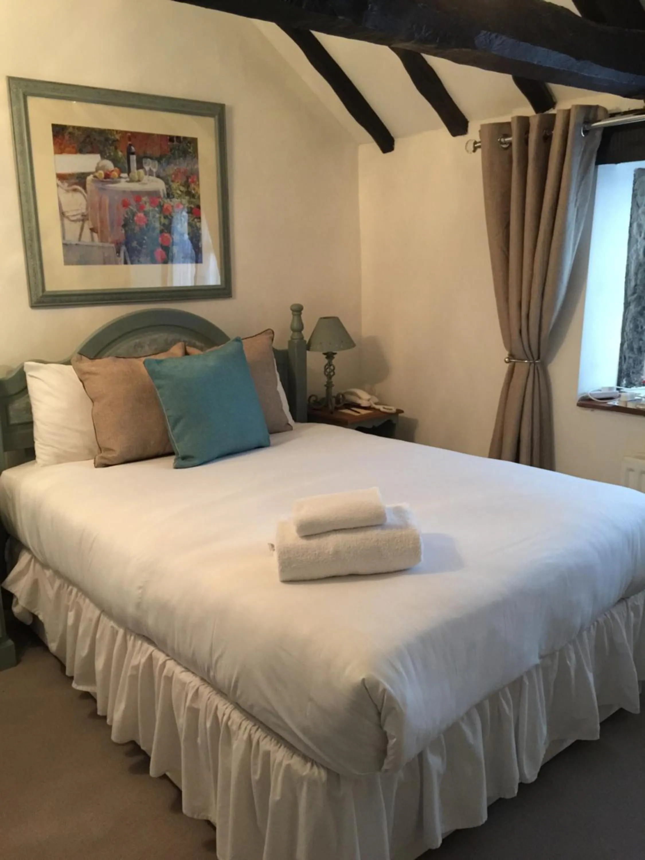 Bed in Bert's Rooms at The Black Horse Inn