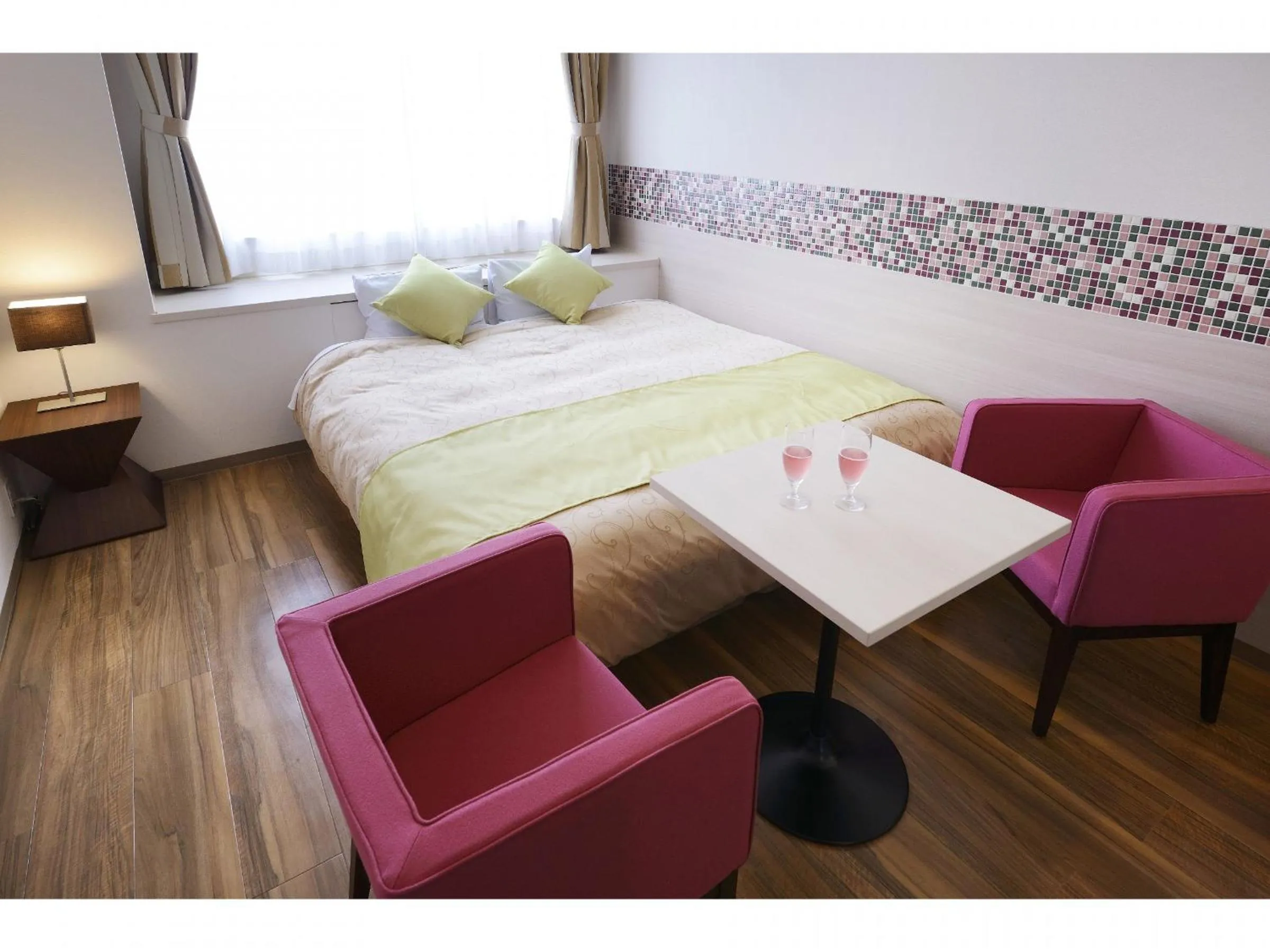 Bed in Hotel Seiryu Japanese Spa inn with spectacular view in Osaka