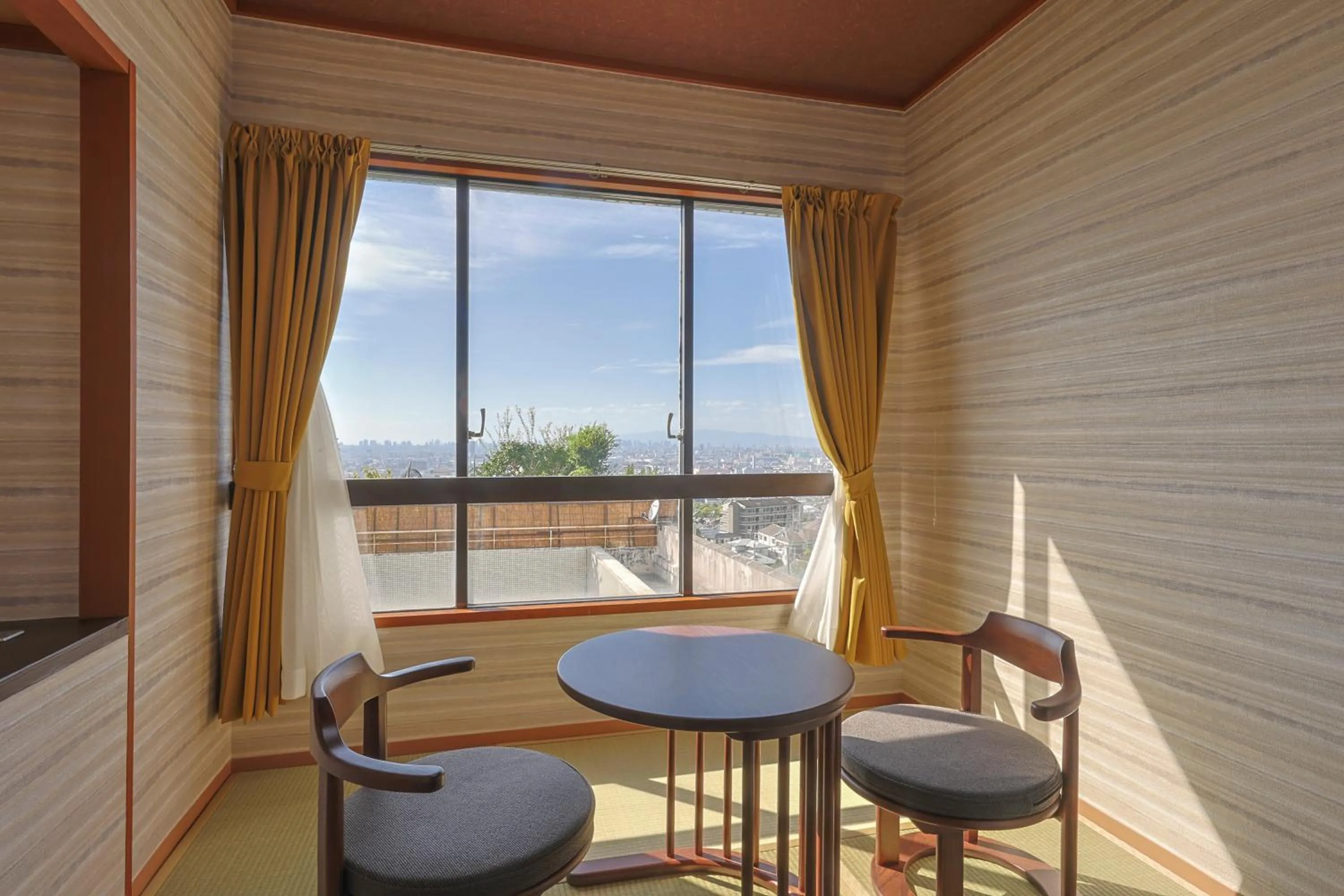 Living room in Hotel Seiryu Japanese Spa inn with spectacular view in Osaka