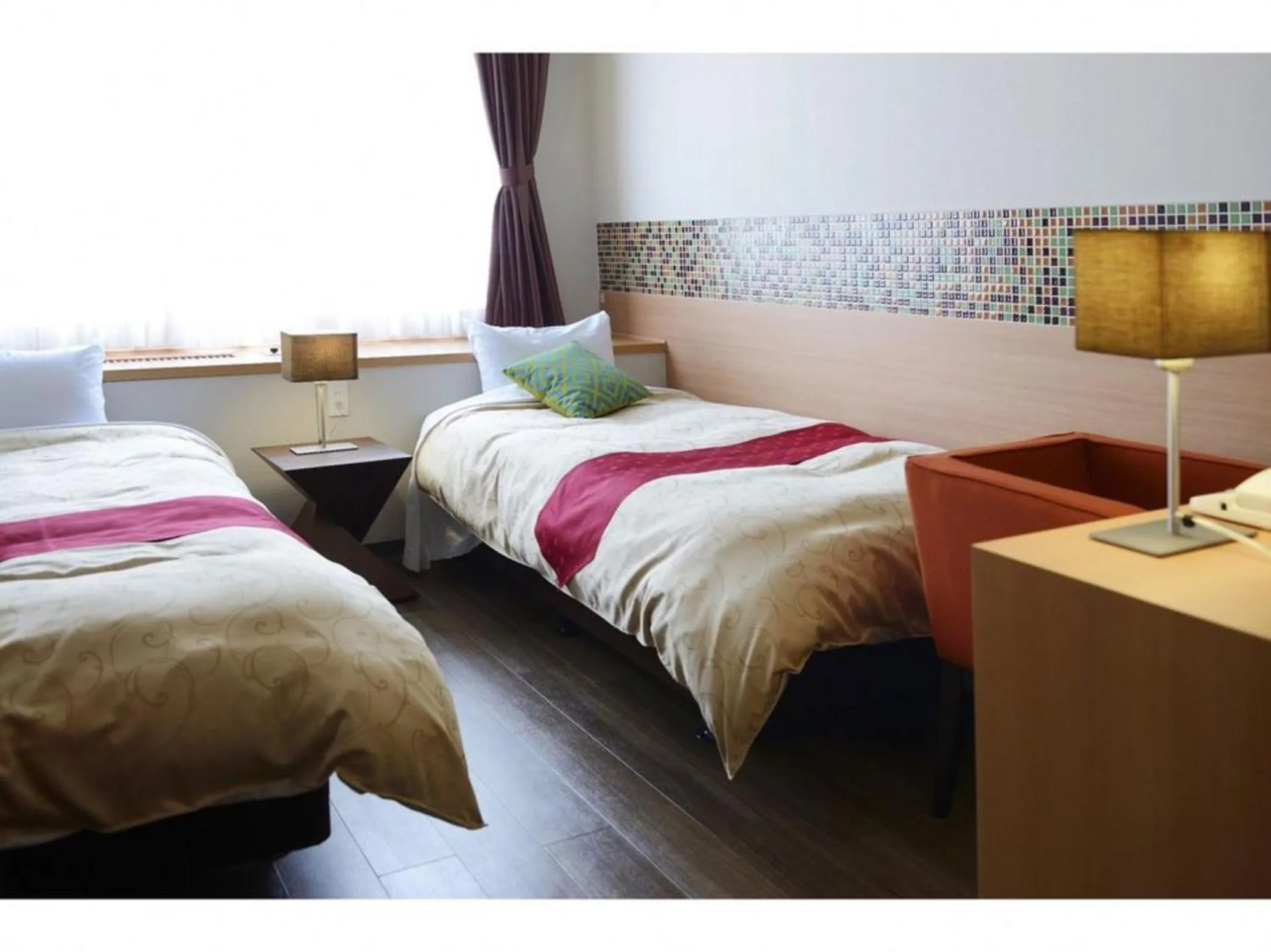 Bed in Hotel Seiryu Japanese Spa inn with spectacular view in Osaka