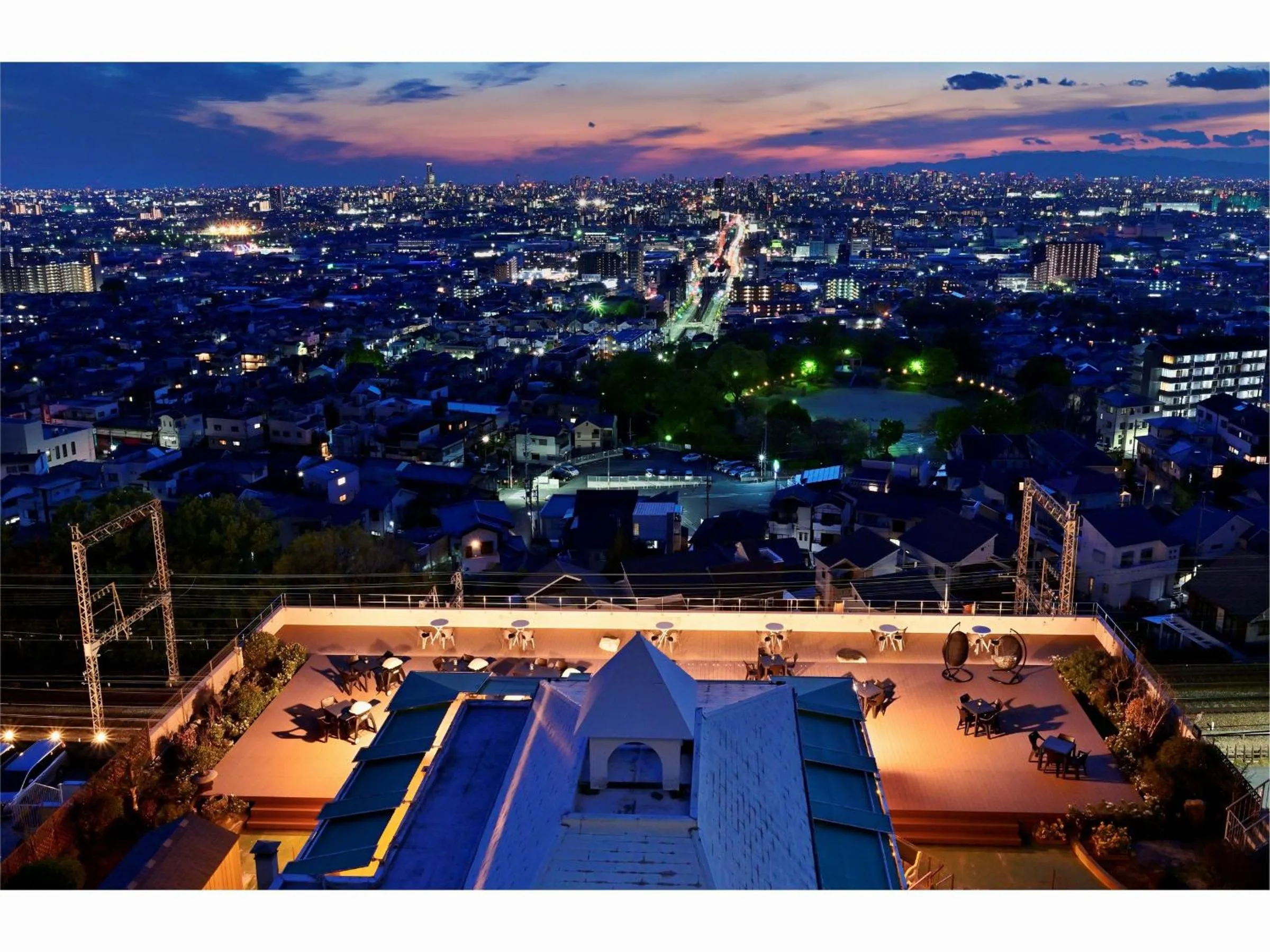 City view in Hotel Seiryu Japanese Spa inn with spectacular view in Osaka