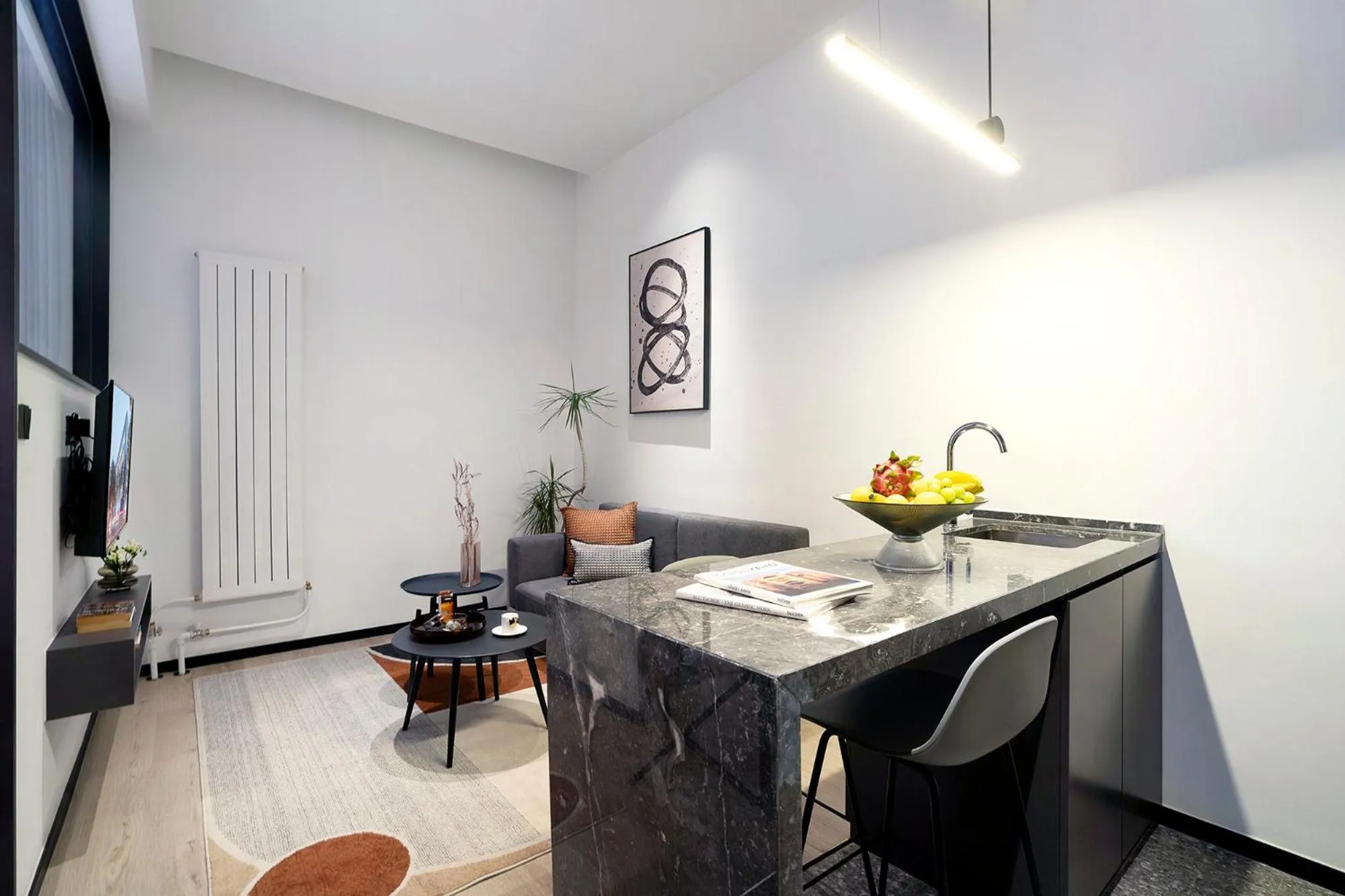 Living room in base-Beijing Sanlitun Serviced Apartment