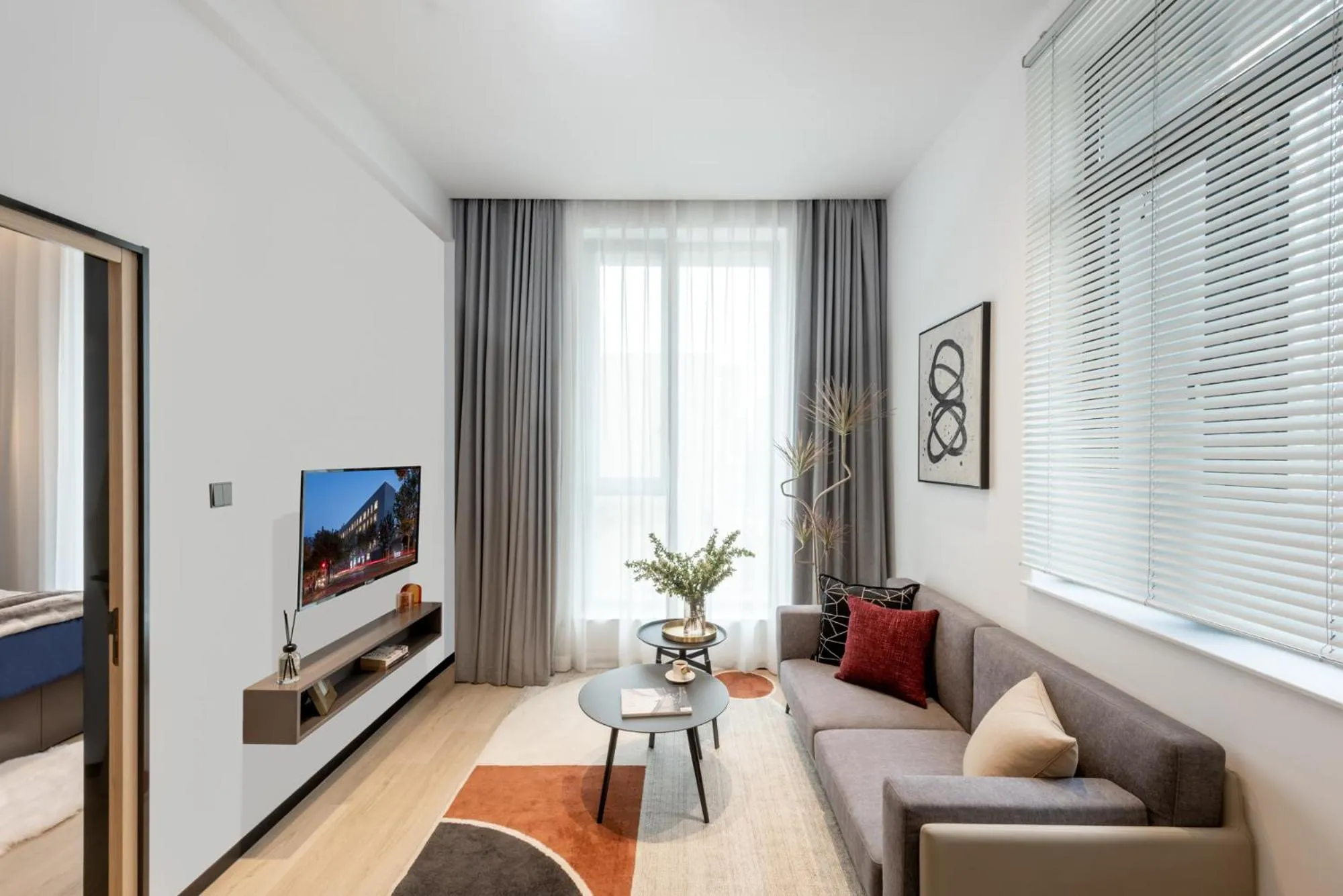 Living room in base-Beijing Sanlitun Serviced Apartment