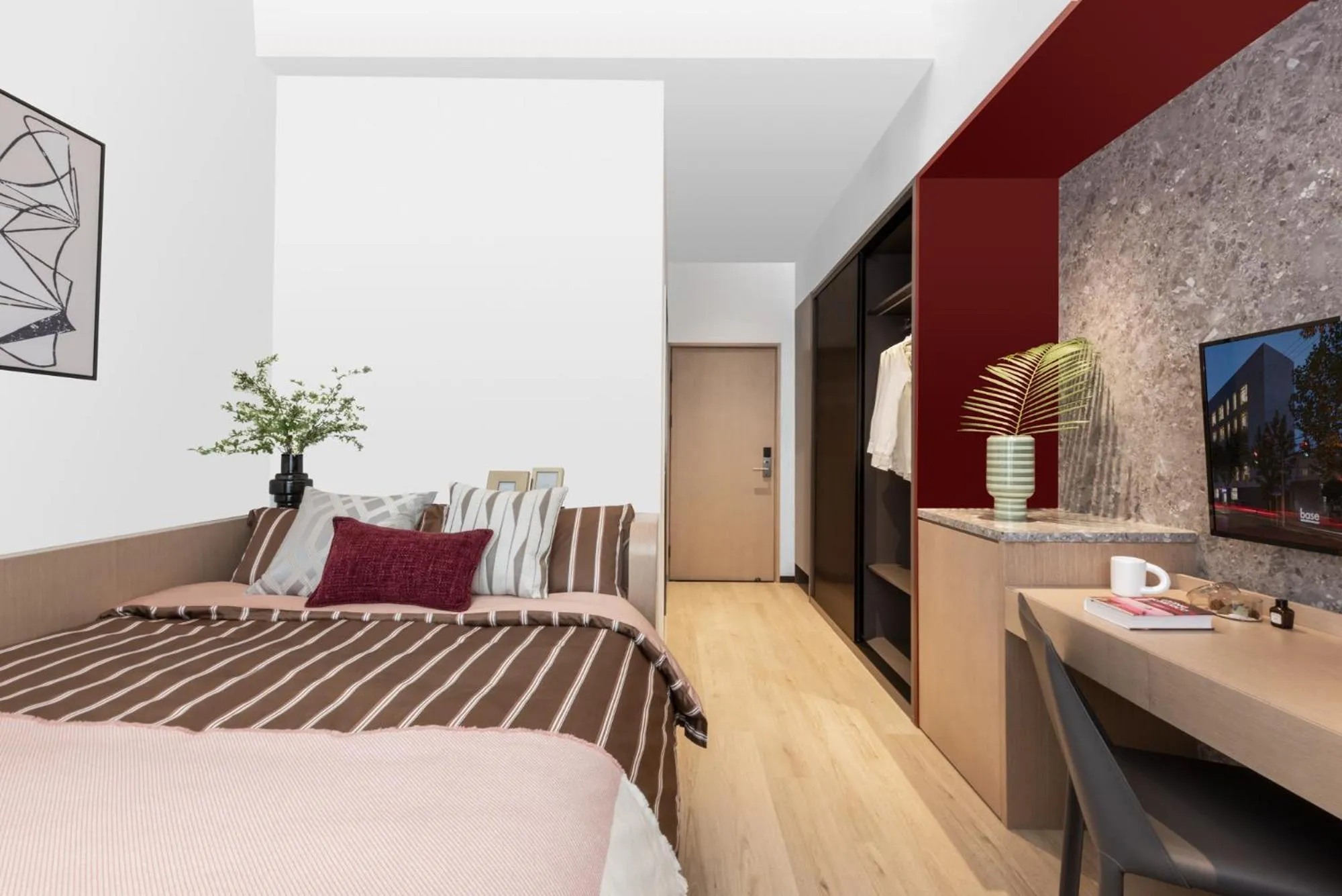 Bed in base-Beijing Sanlitun Serviced Apartment