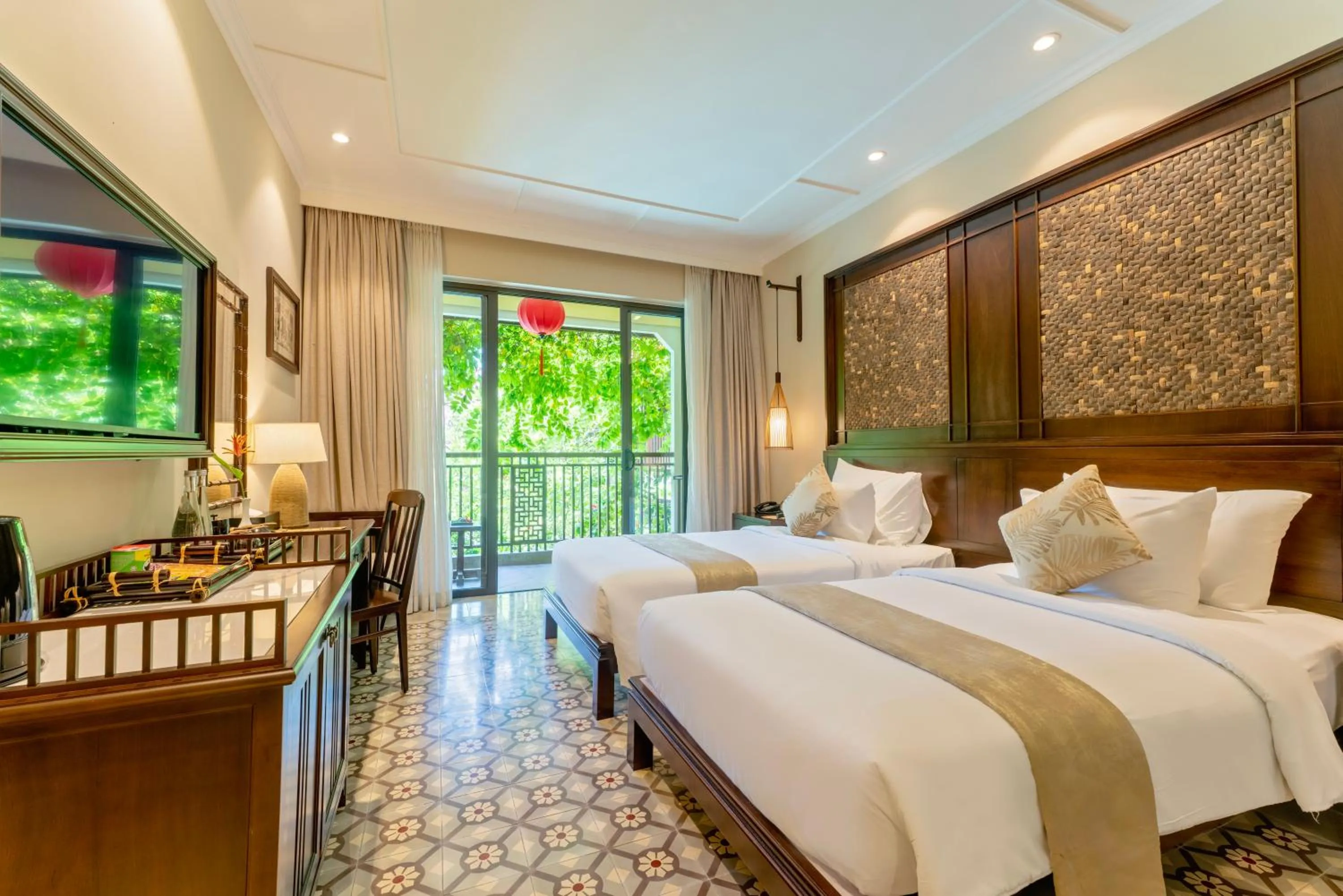 Bed in Ahoy Hoi An Boutique Resort & Spa