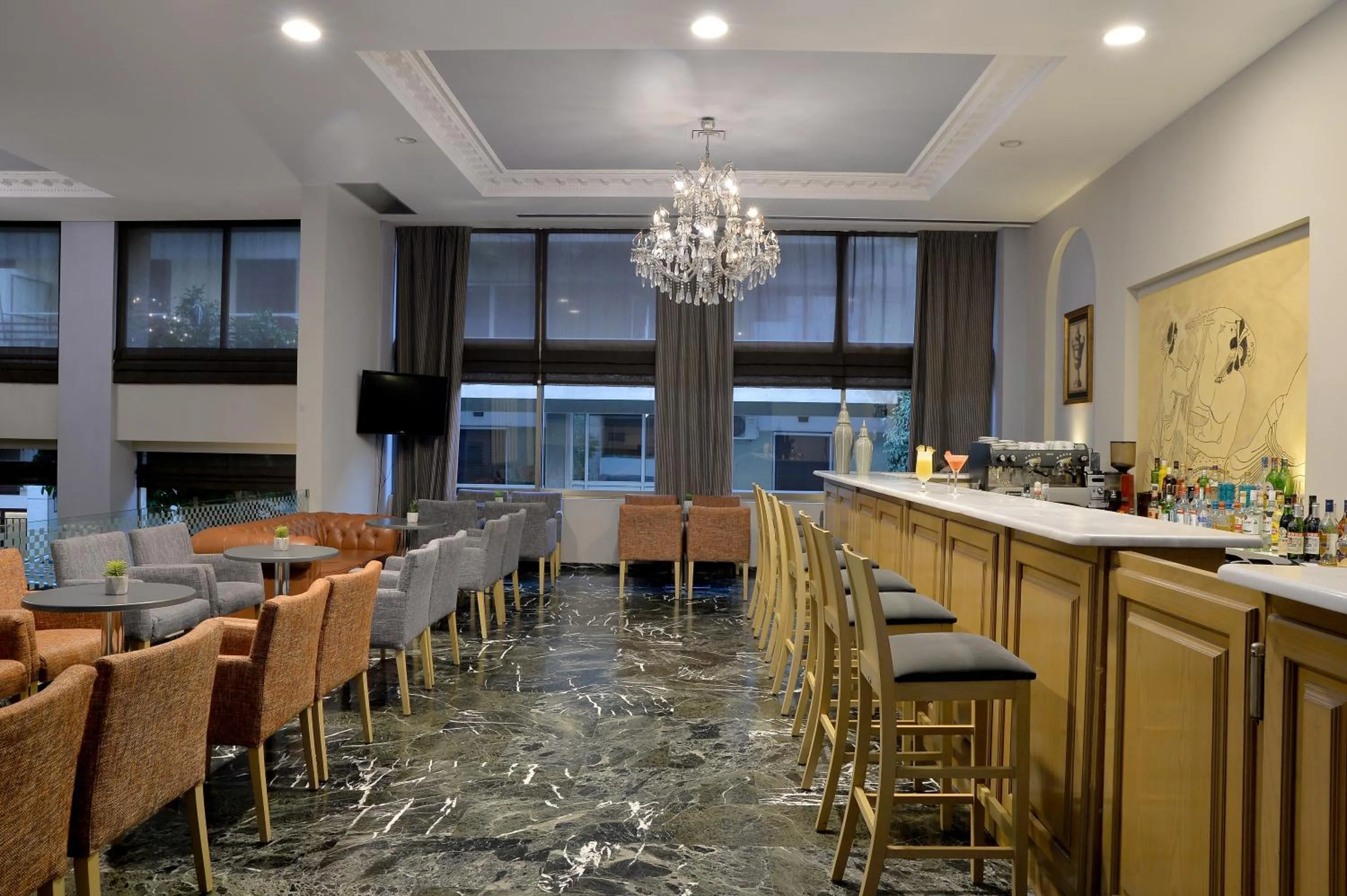 Lounge or bar in Airotel Parthenon