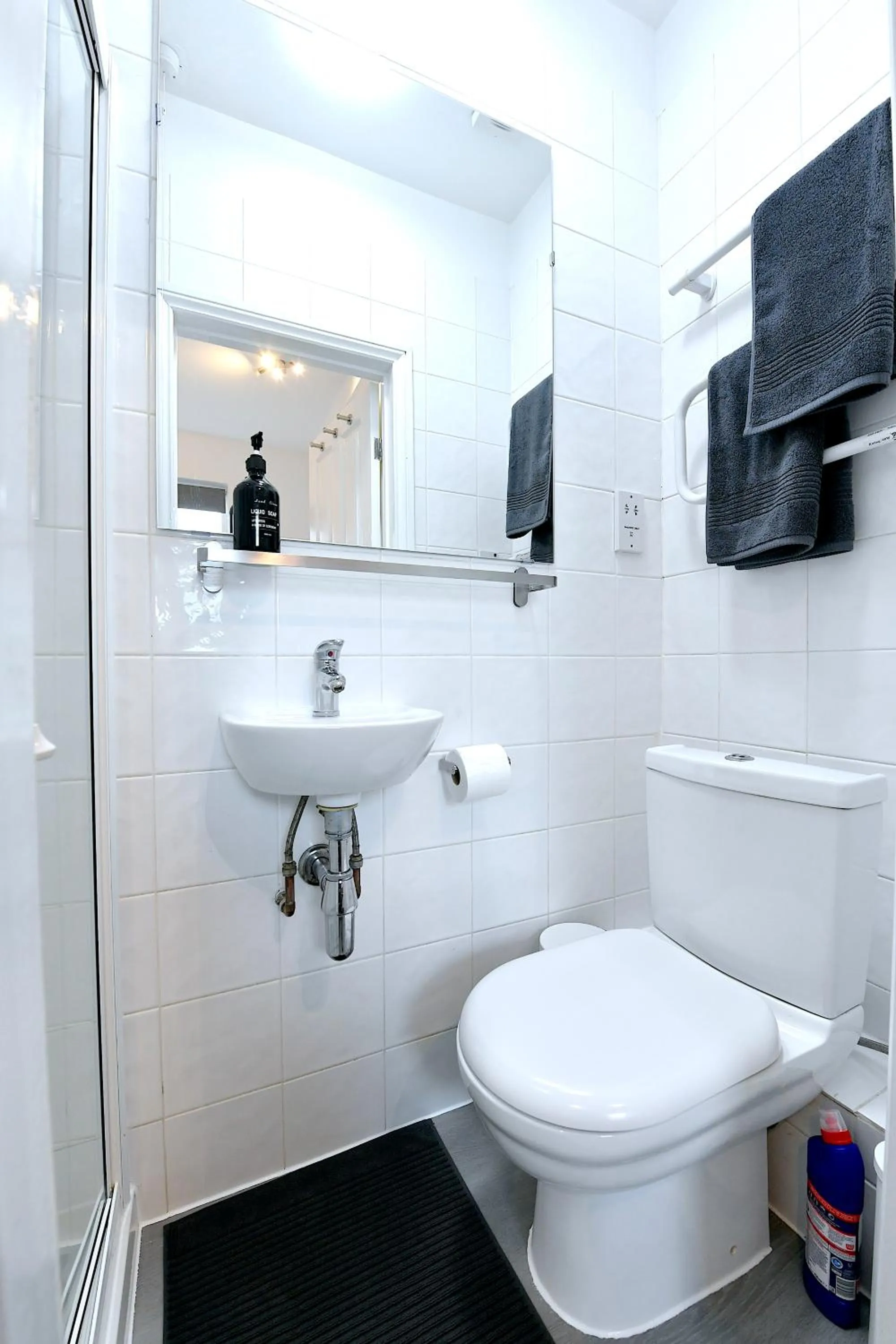 Shower in Stylish Studios by Luxestays Fulham