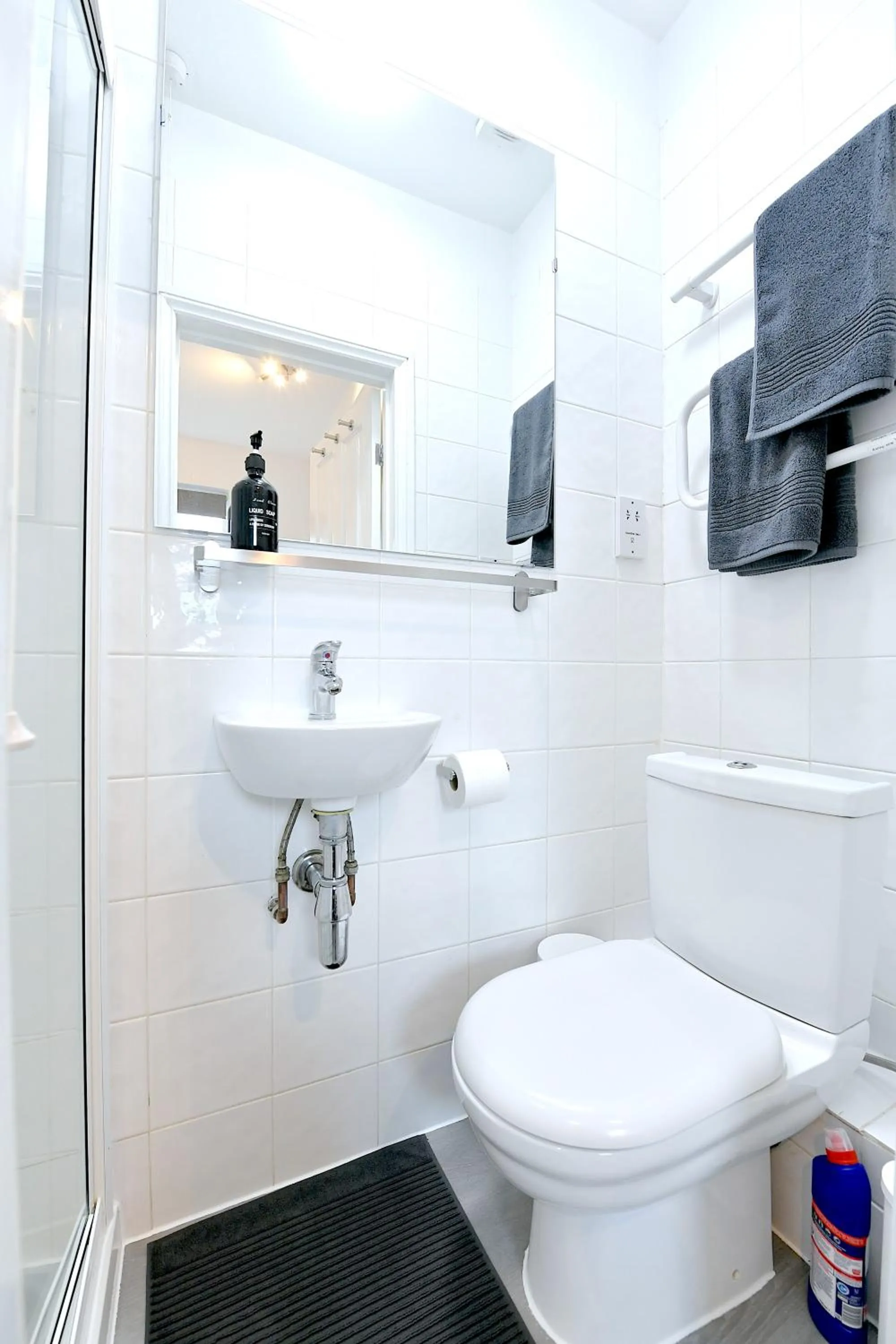 Shower in Stylish Studios by Luxestays Fulham